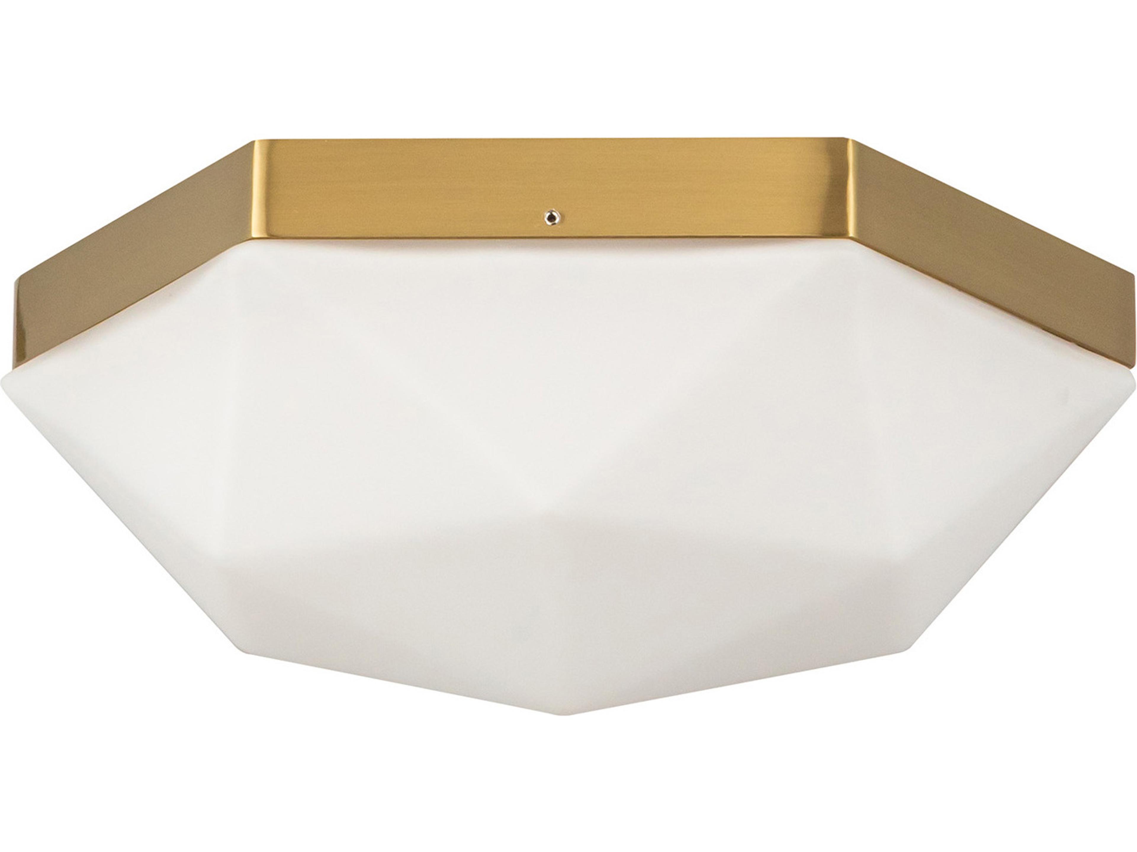 Alora Mood Krysta 2-Light Brushed Gold Geometric Flush Mount