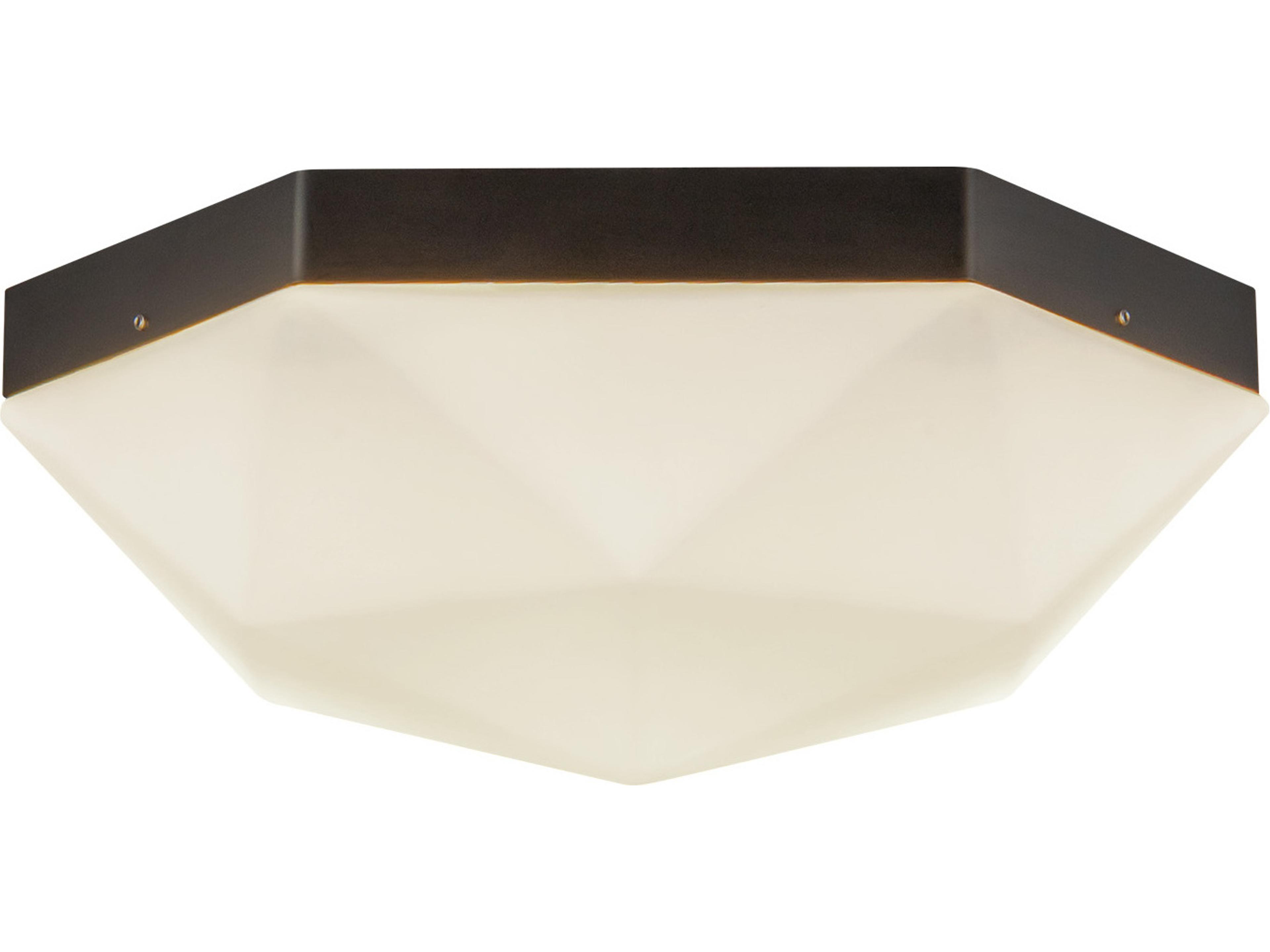 Krysta Flush Mount Ceiling Light in Matte Black with Opal Glass