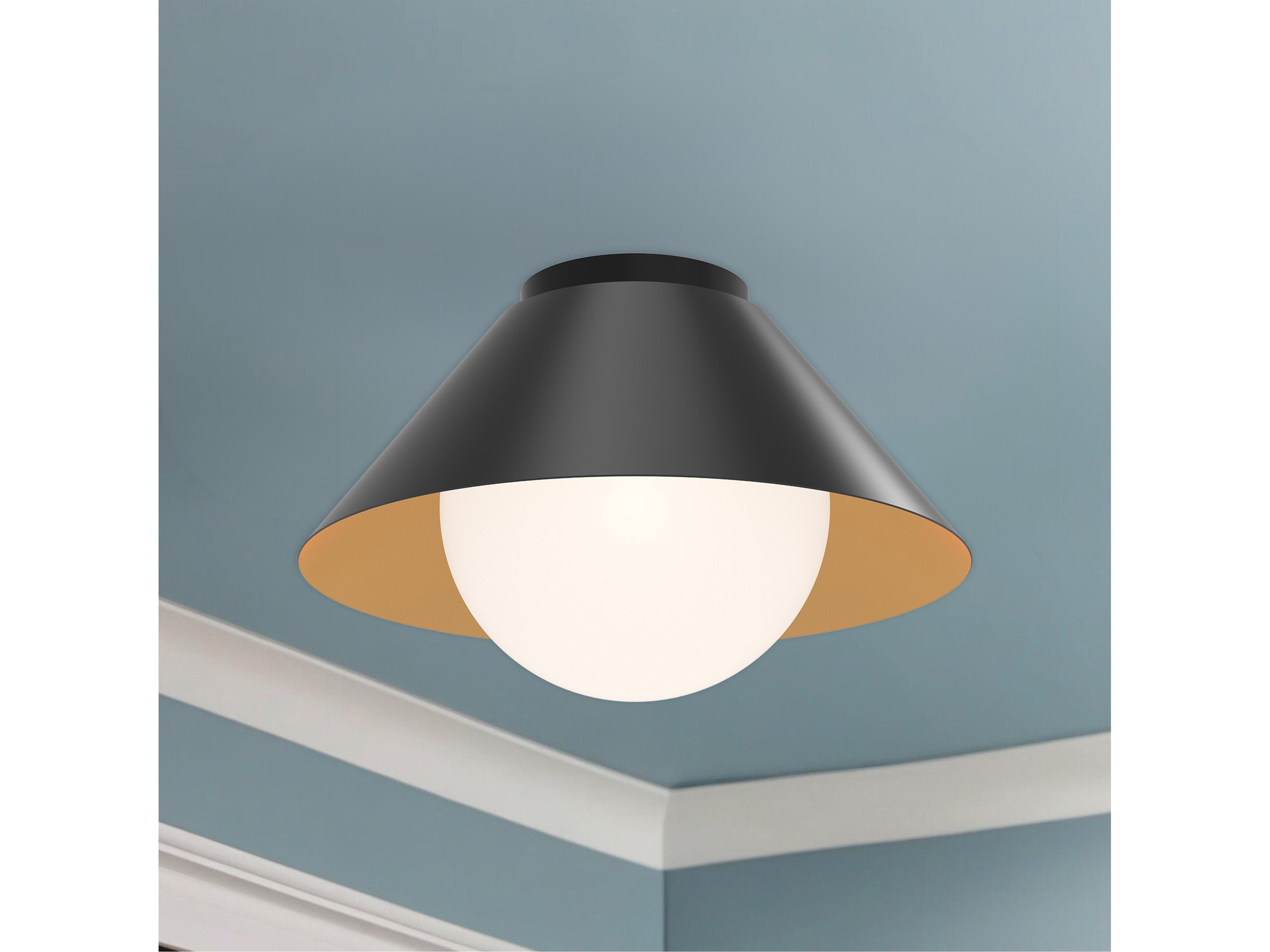 Alora Mood Remy 1-Light Matte Black Globe Flush Mount
