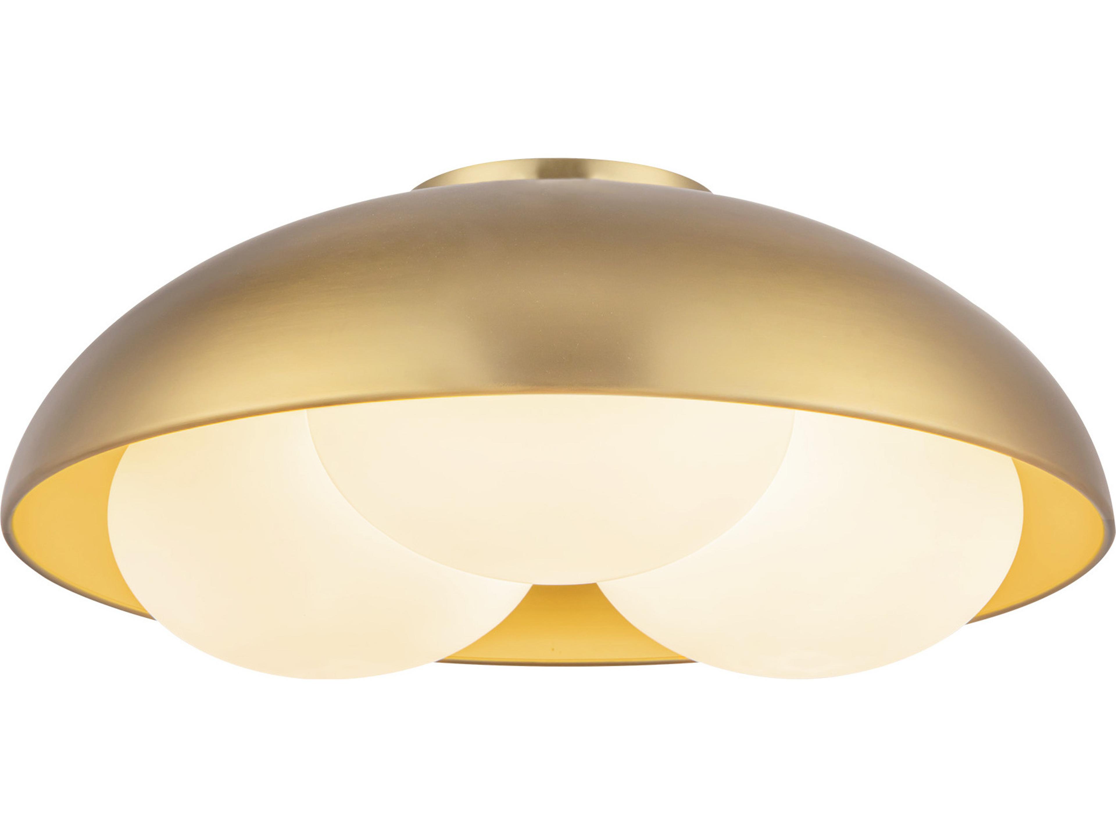 Alora Mood Robyn 3-Light Brushed Gold Dome Flush Mount