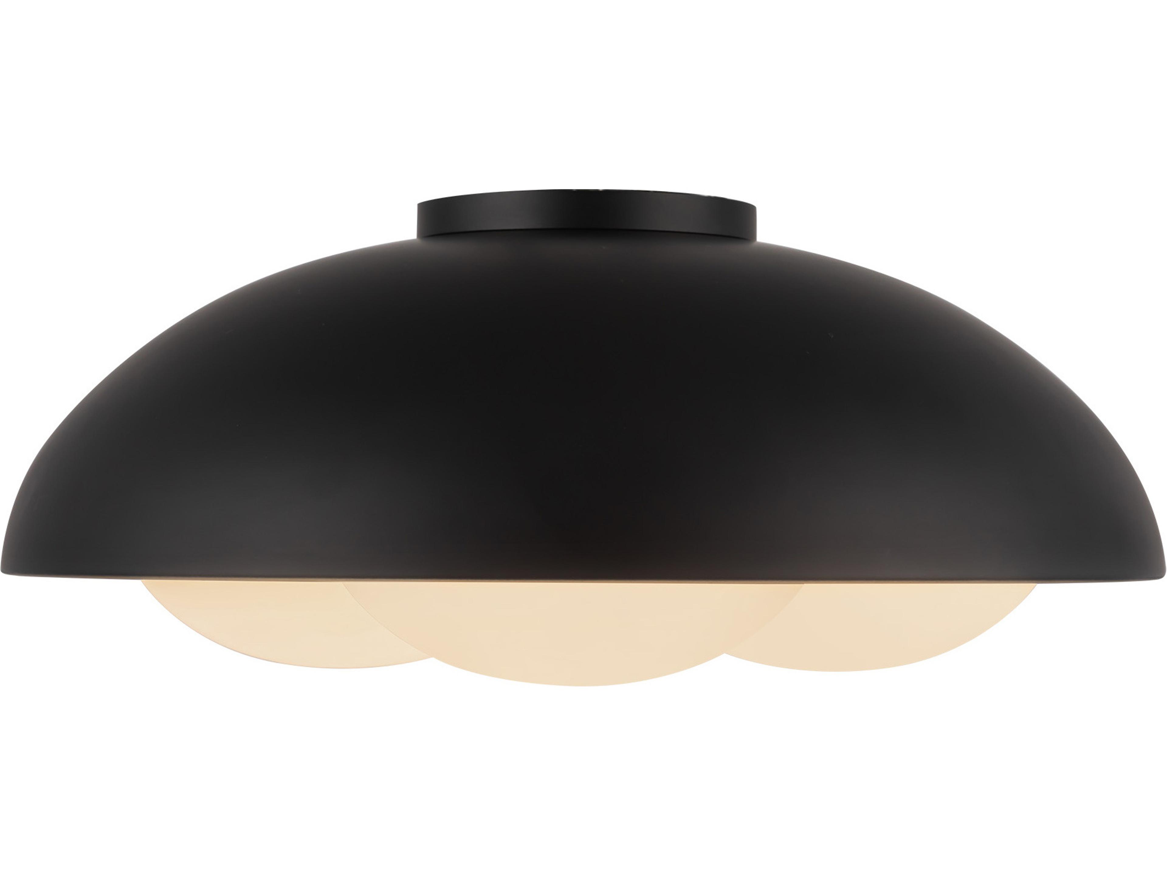 Alora Mood Robyn 3-Light Matte Black Dome Flush Mount
