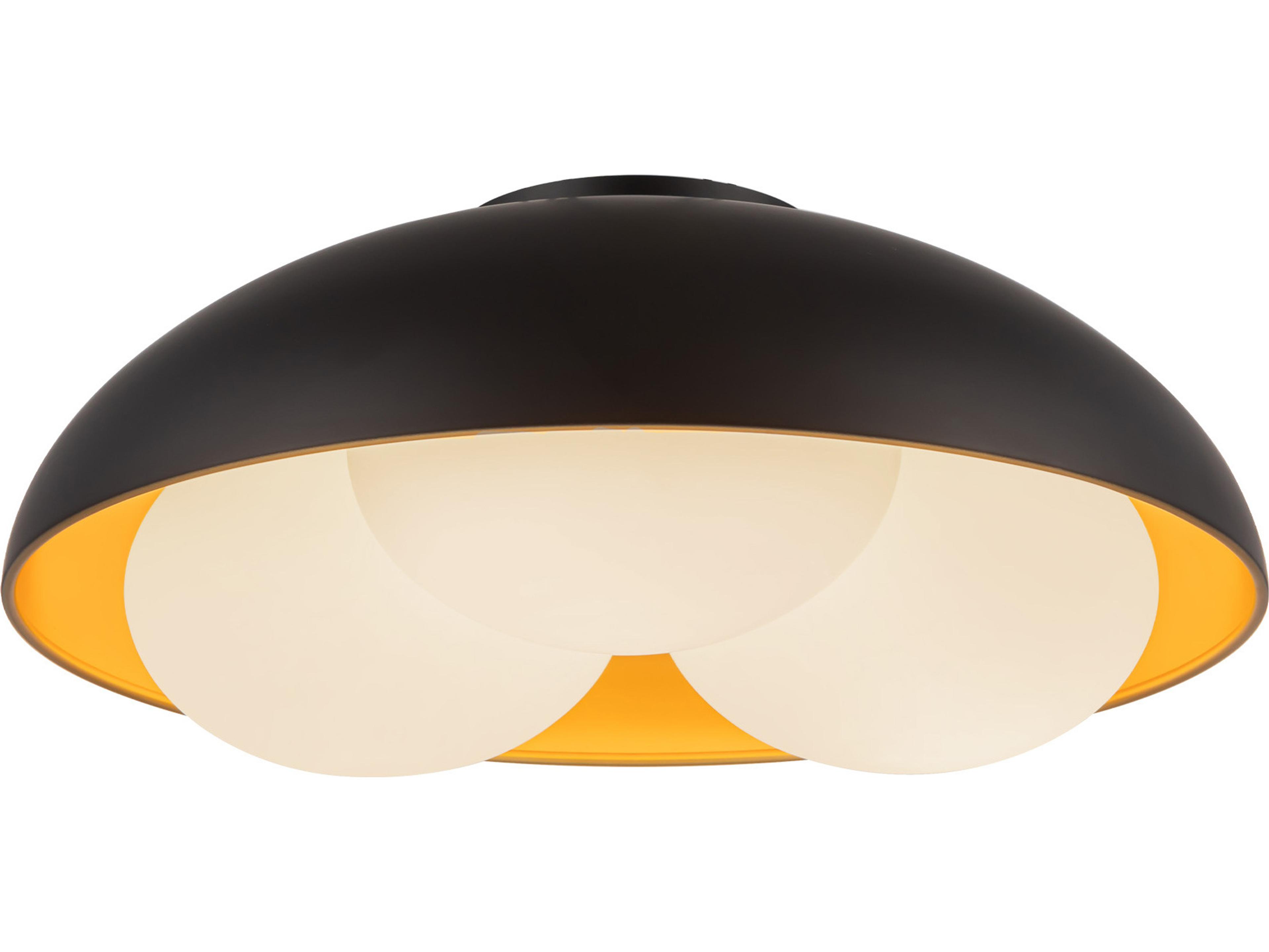 Alora Mood Robyn 3-Light Matte Black Dome Flush Mount