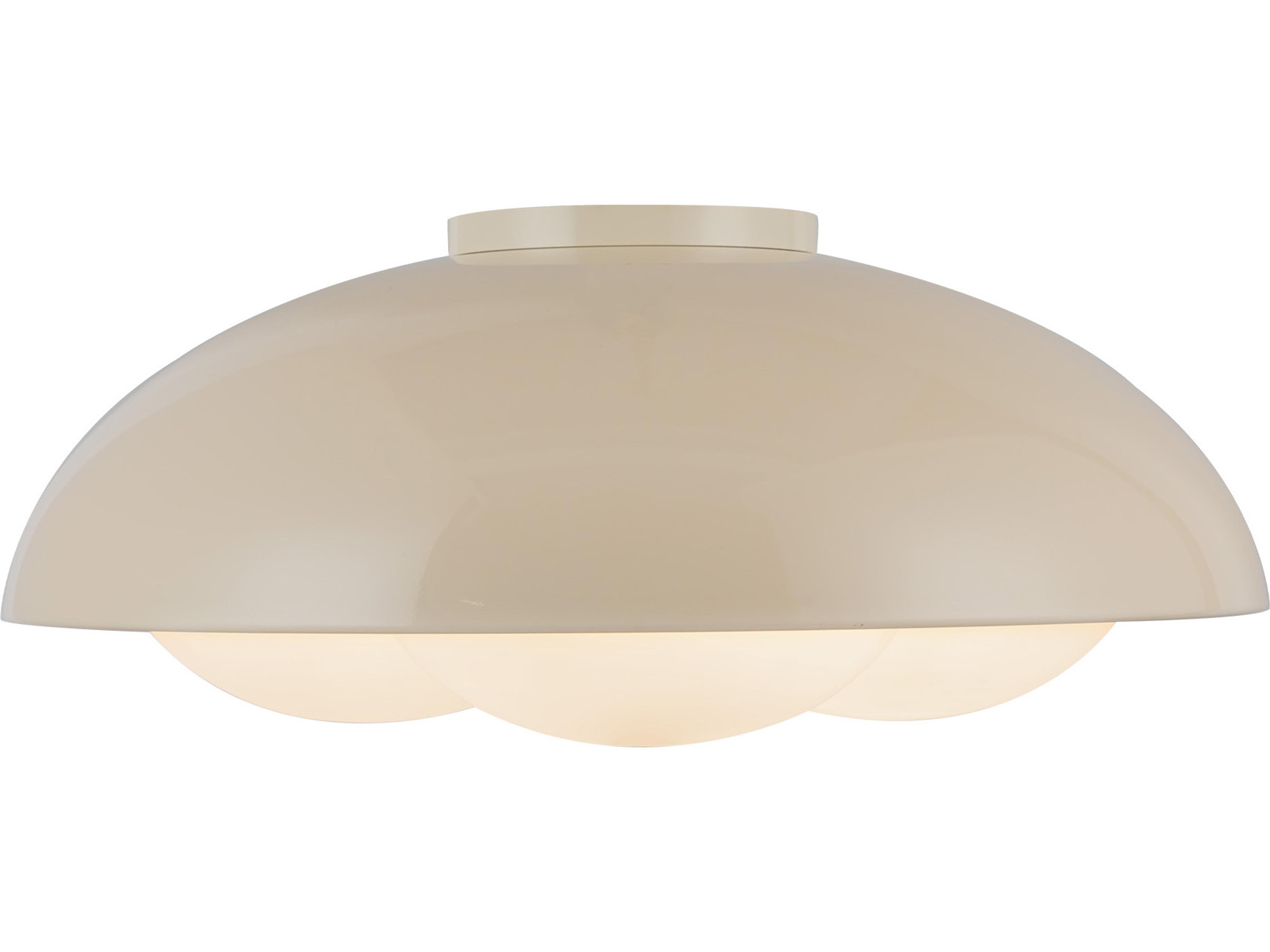 Alora Mood Robyn 3-Light Pearl White Off Dome Flush Mount