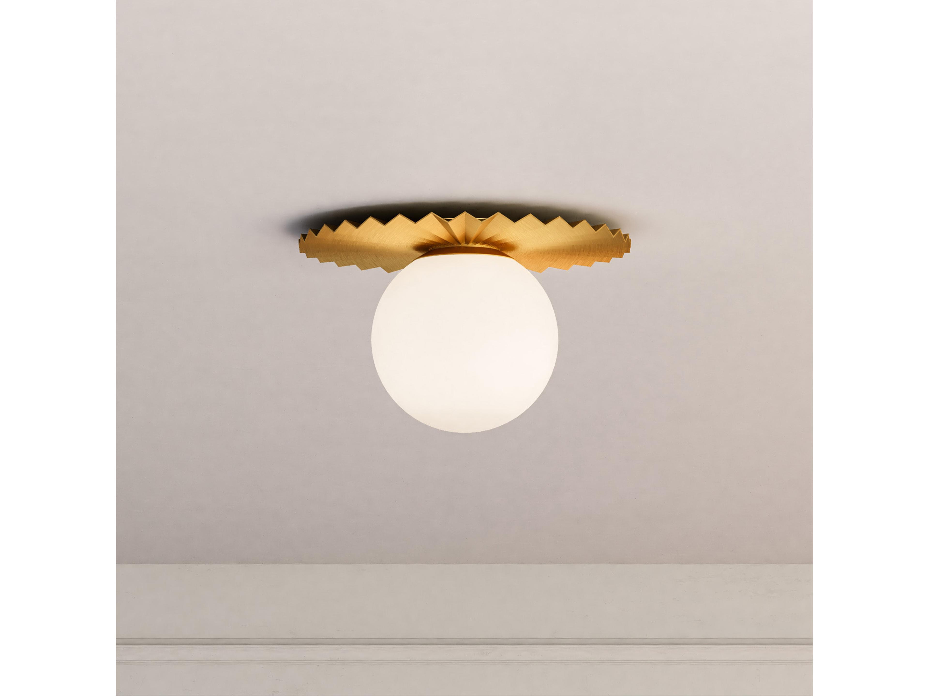 Alora Mood Plume 1-Light Brushed Gold Globe Flush Mount