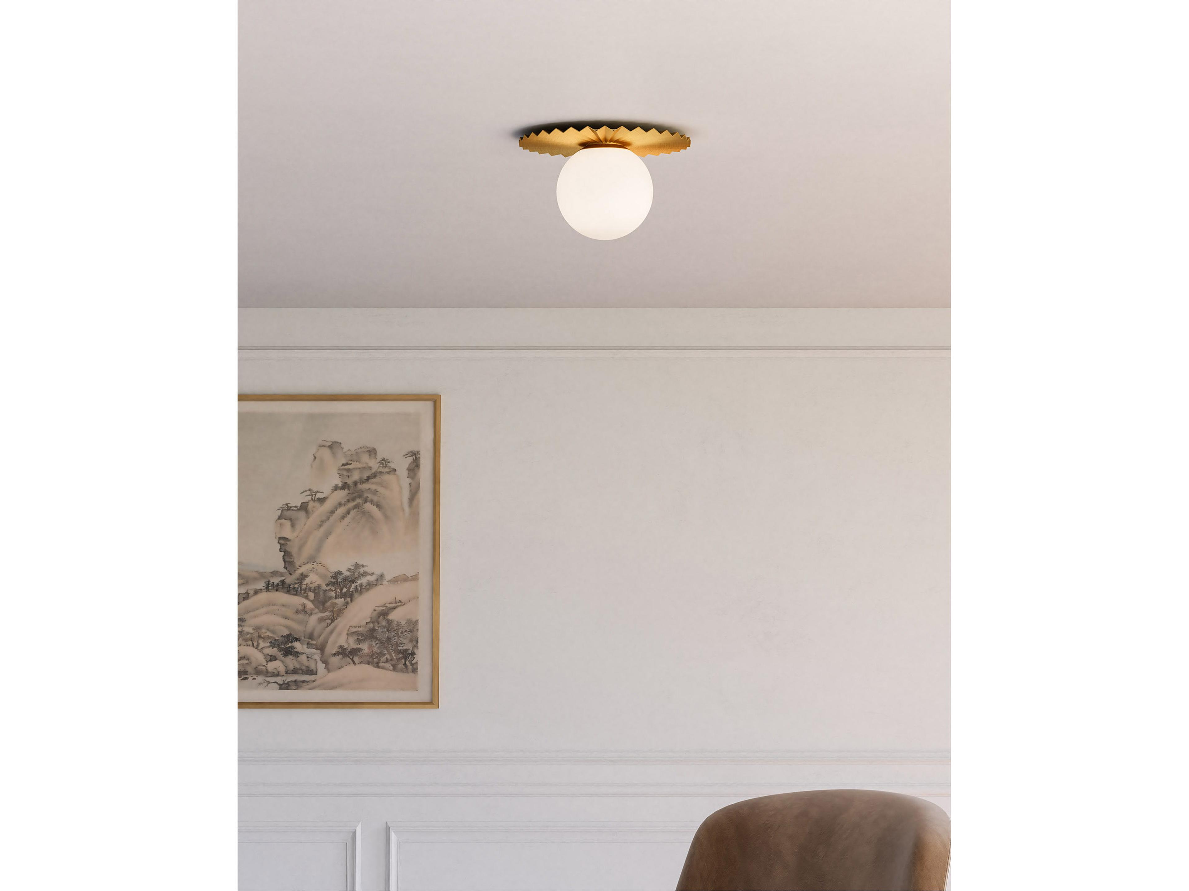 Alora Mood Plume 1-Light Brushed Gold Globe Flush Mount