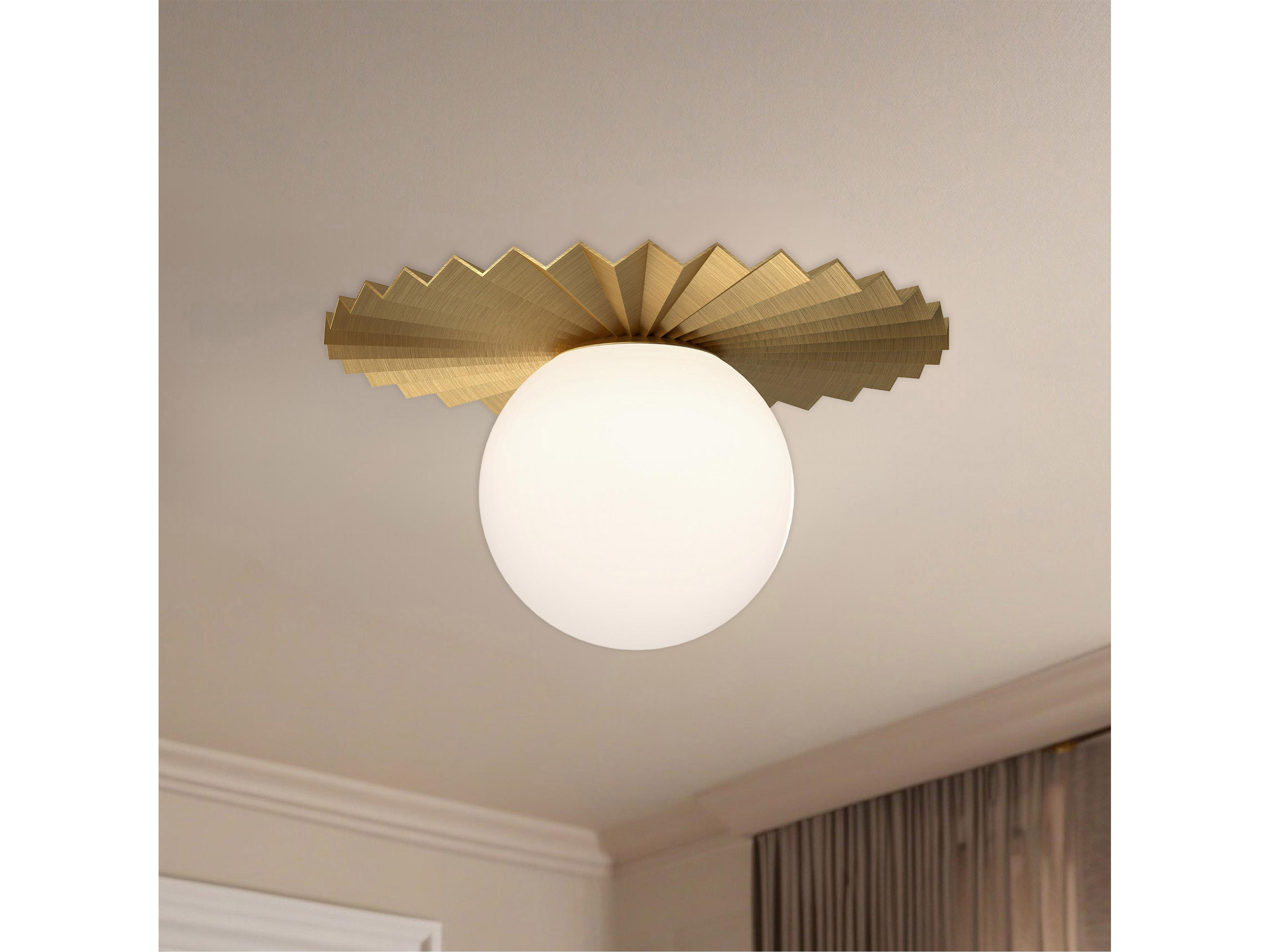 Alora Mood Plume 1-Light Brushed Gold Globe Flush Mount