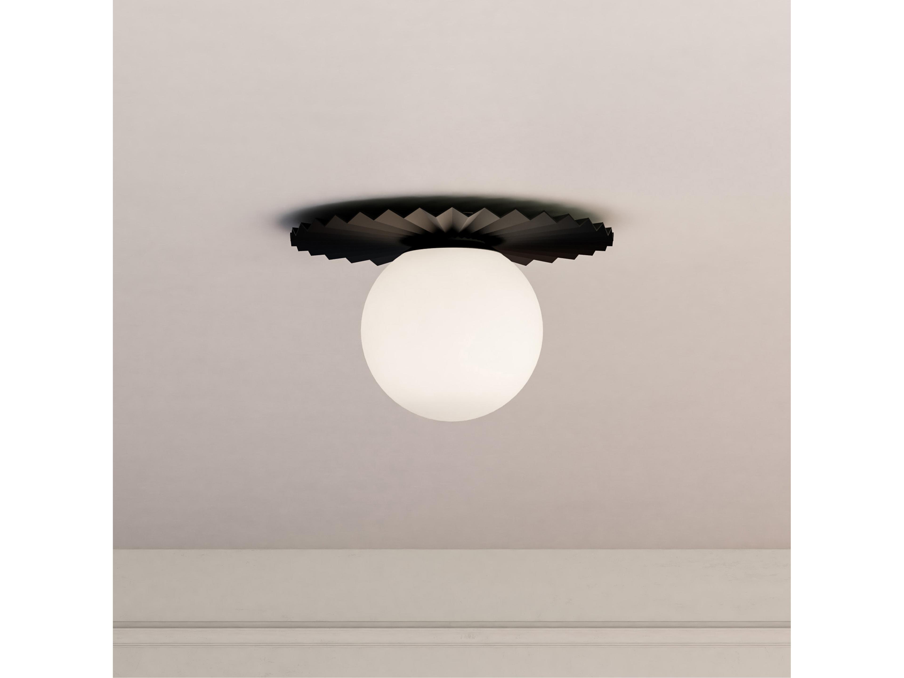 Alora Mood Plume 1-Light Matte Black Globe Flush Mount