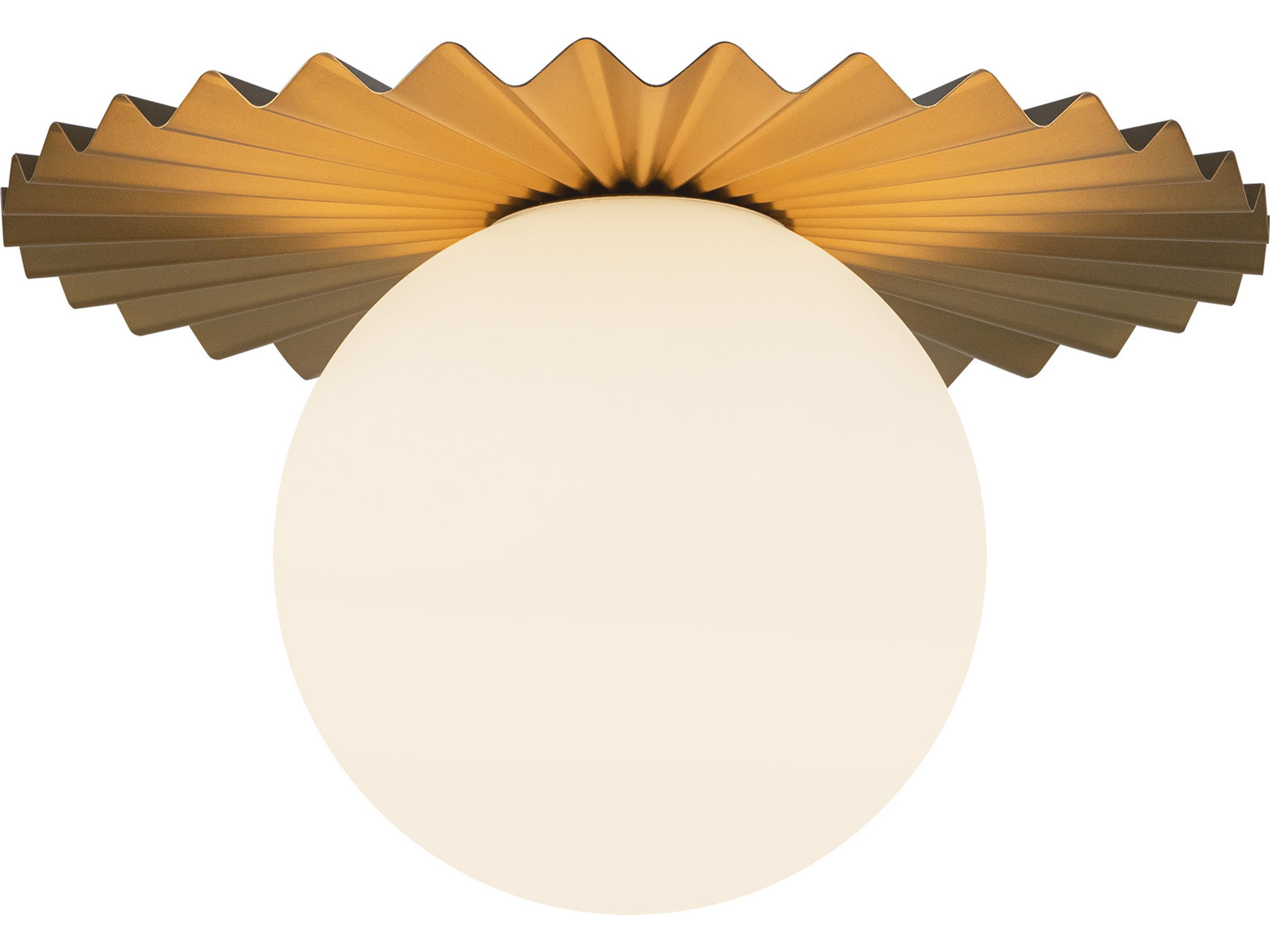 Plume Flush Mount Ceiling Light in Brushed Gold