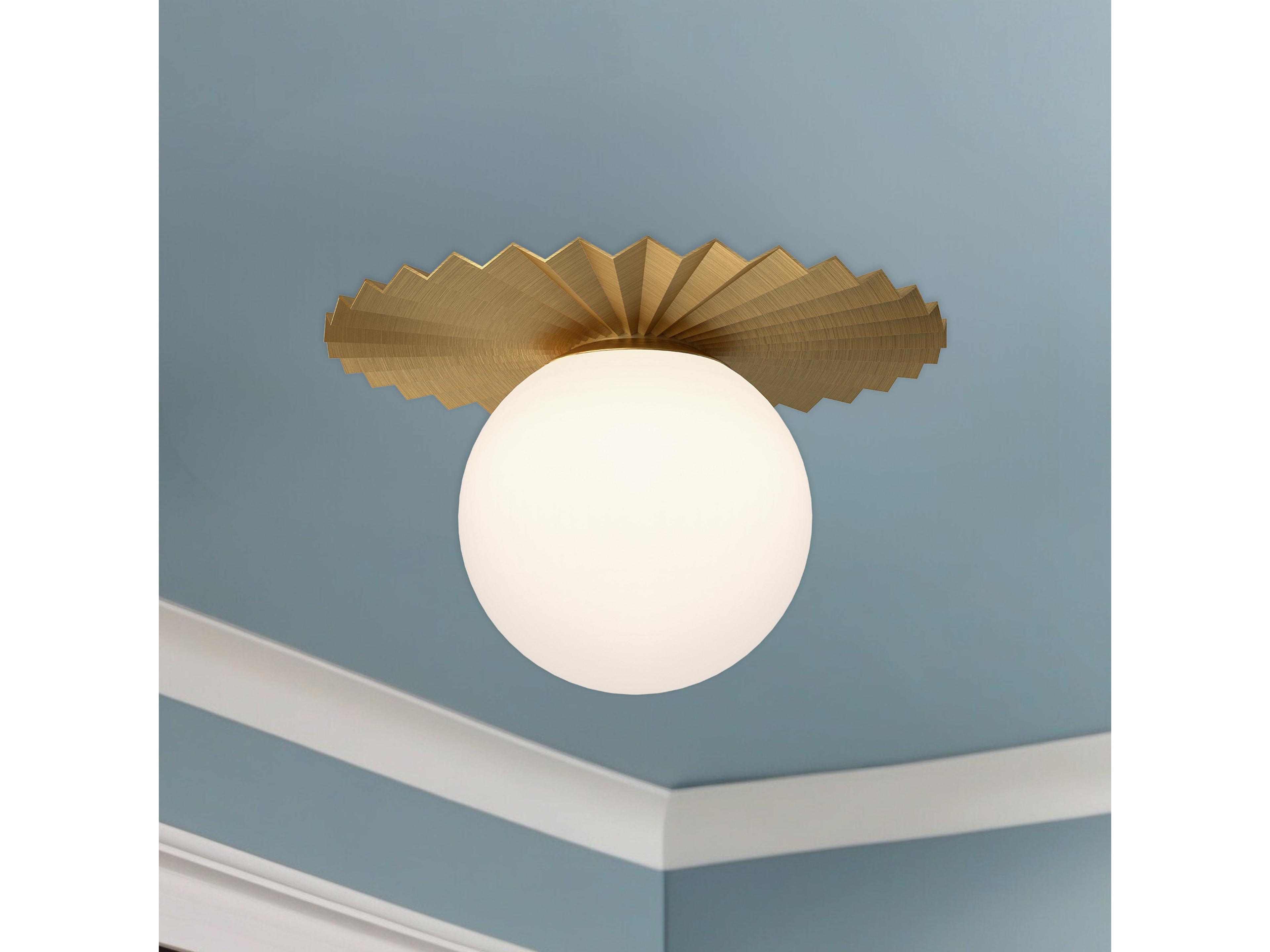Alora Mood Plume 1-Light Brushed Gold Globe Flush Mount