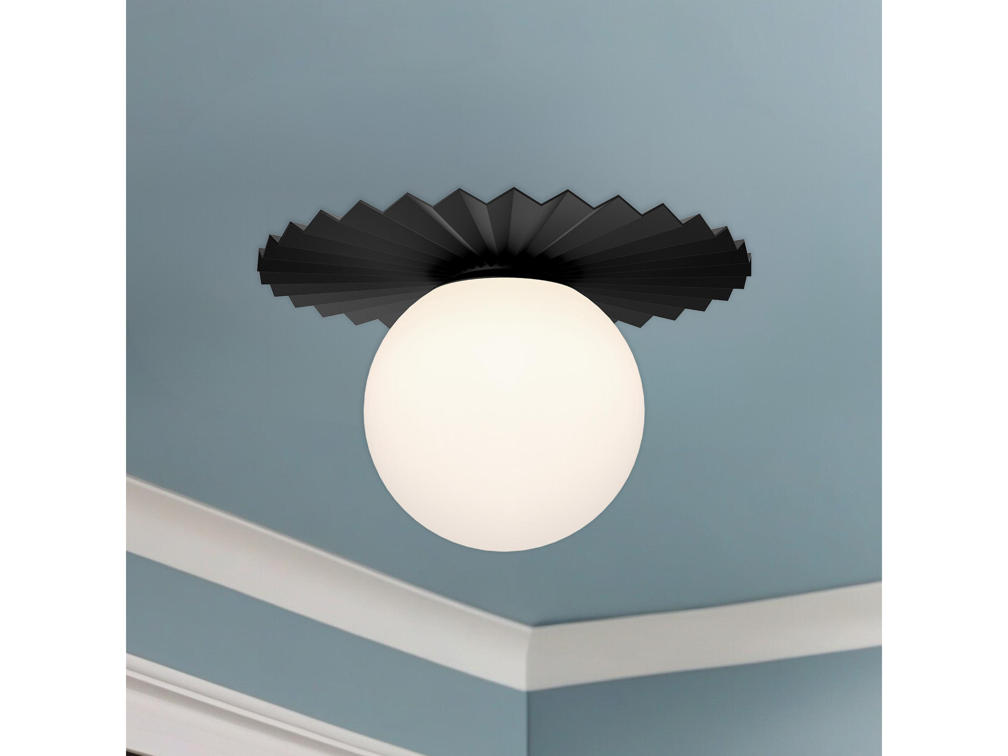 Alora Mood Plume 1-Light Matte Black Globe Flush Mount