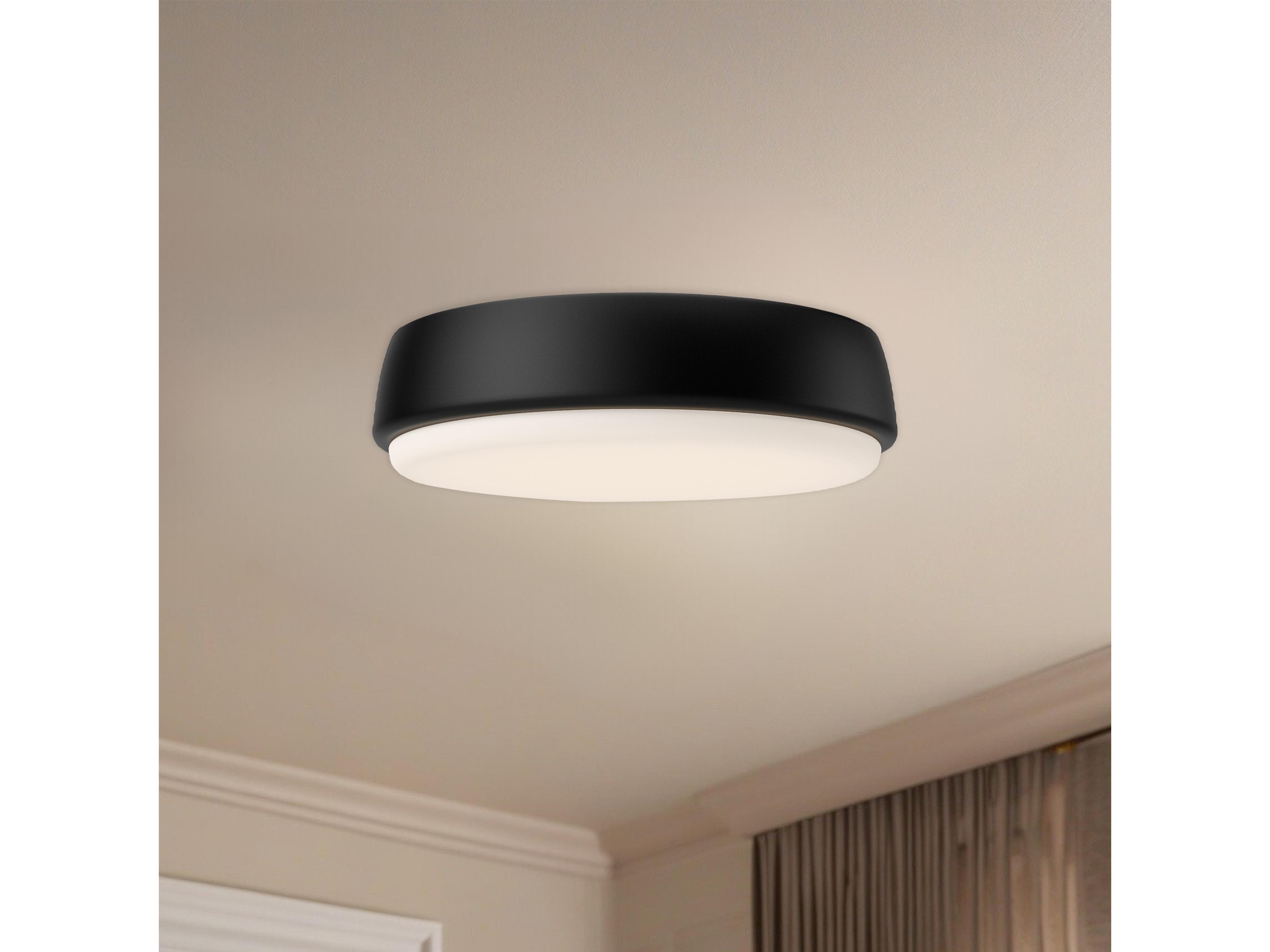 Alora Mood Laval Matte Black Round Flush Mount
