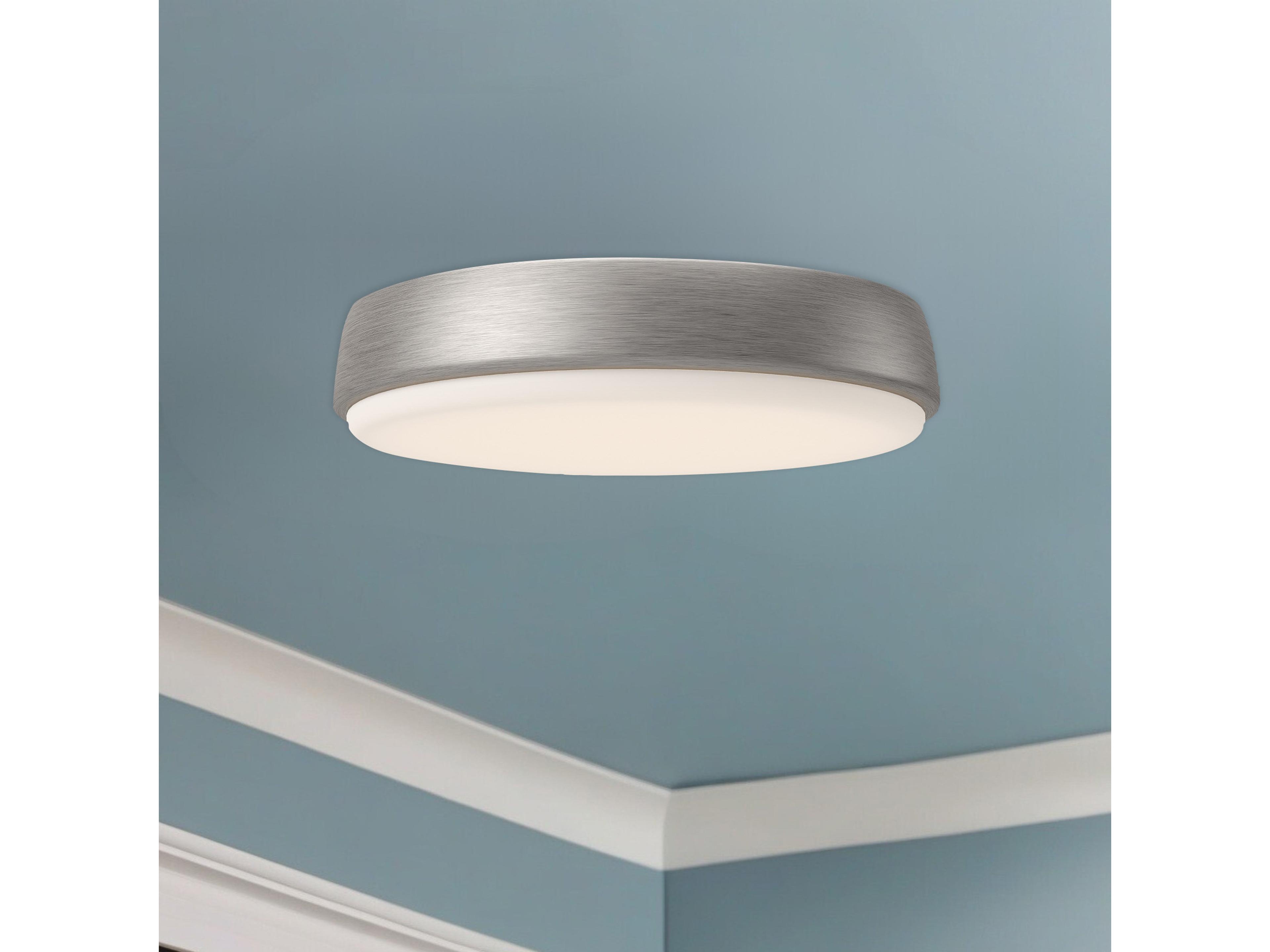 Alora Mood Laval Brushed Nickel Round Flush Mount