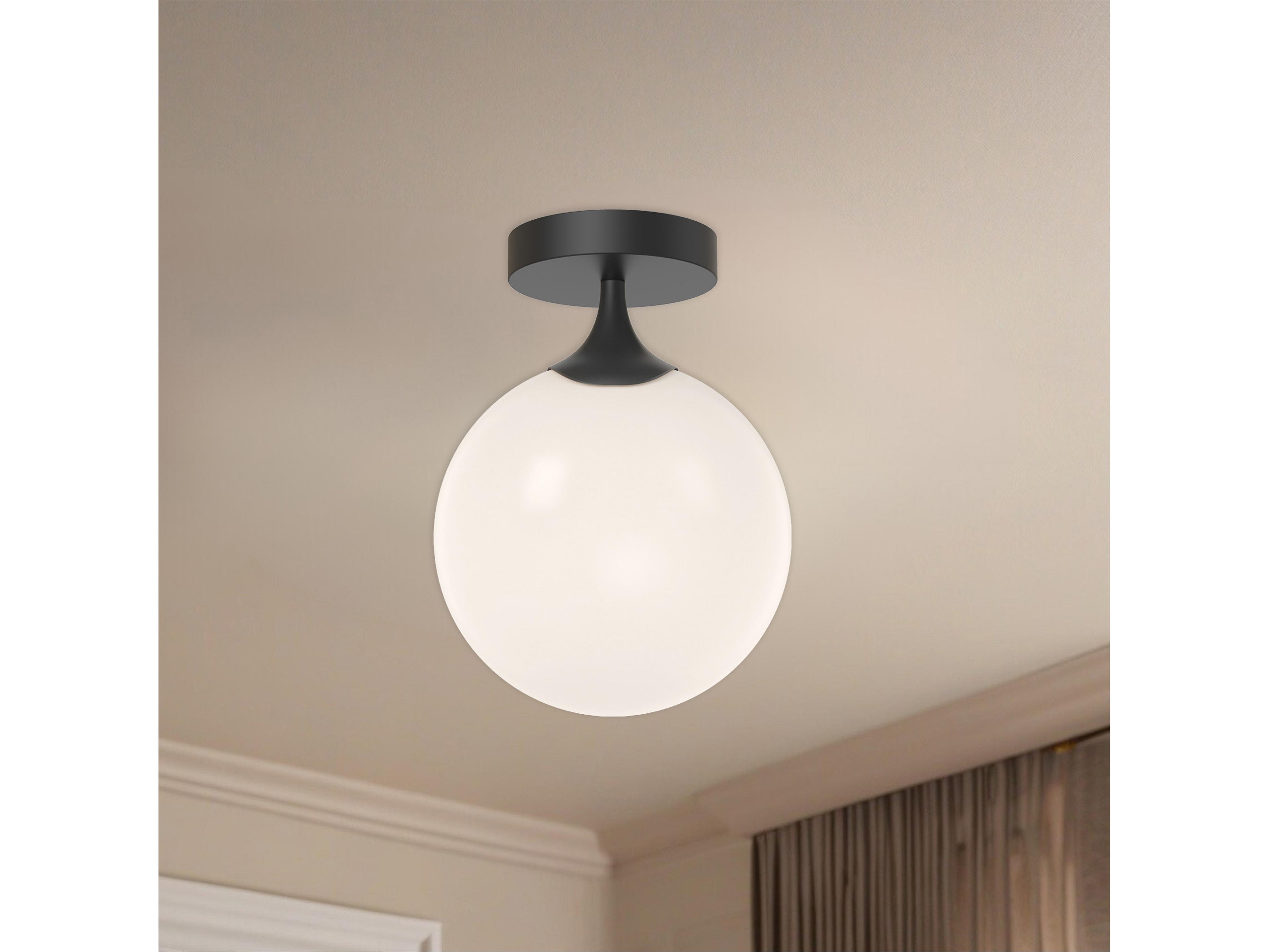 Alora Mood Nouveau 1-Light Matte Black Globe Flush Mount