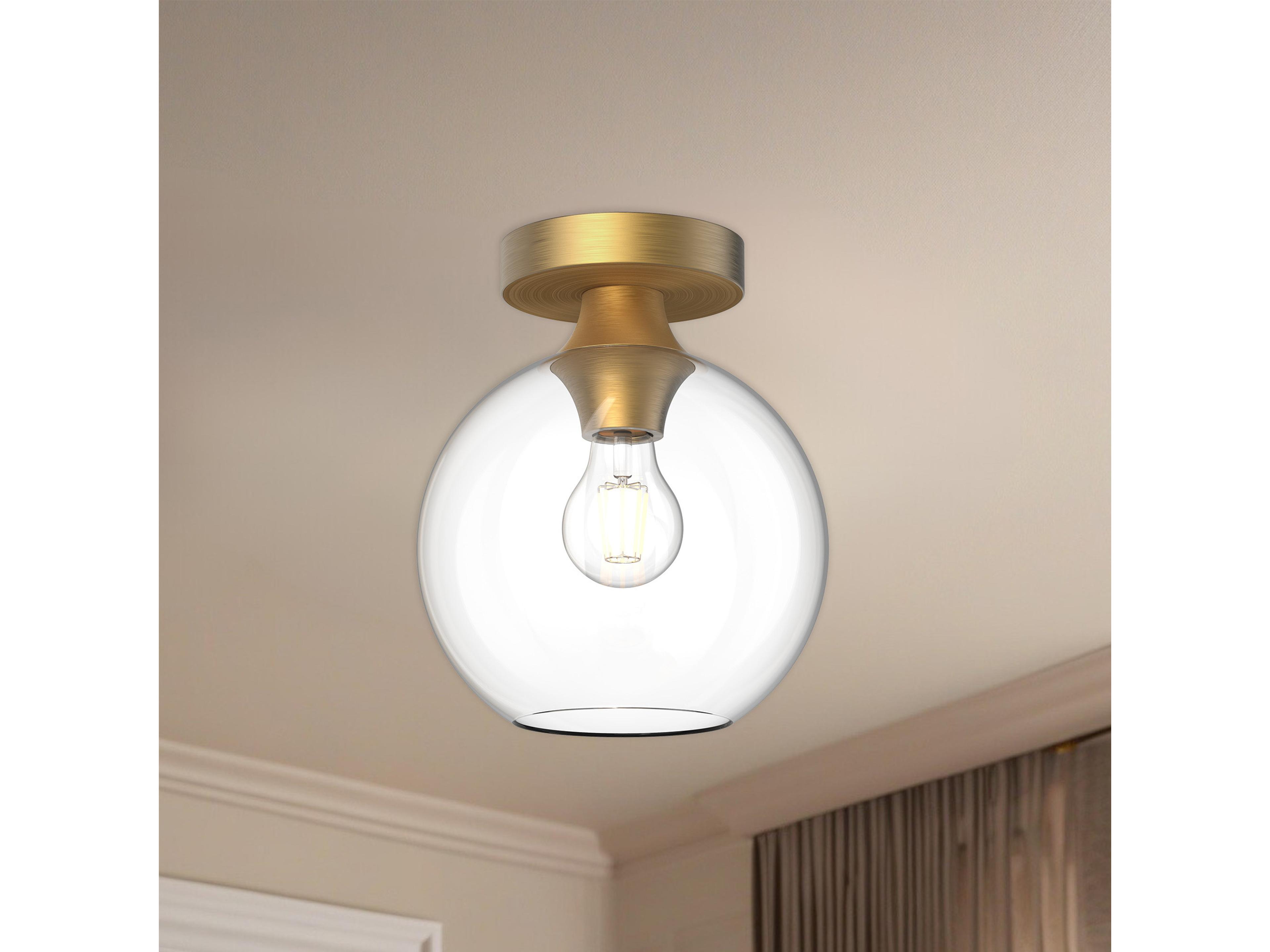 Alora Mood Castilla 1-Light Aged Gold Globe Flush Mount