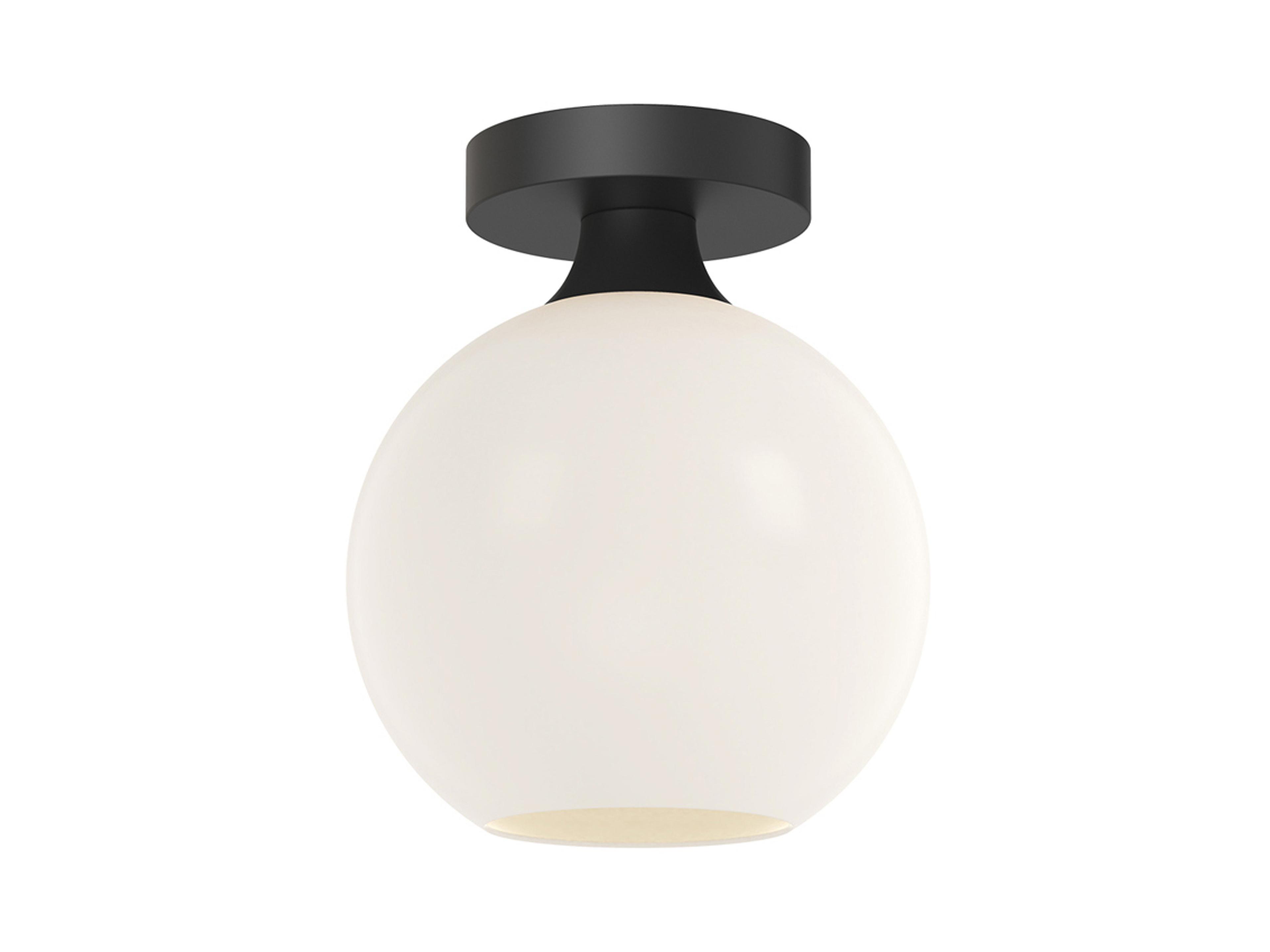 Castilla Flush Mount Ceiling Light in Matte Black and Opal Glass