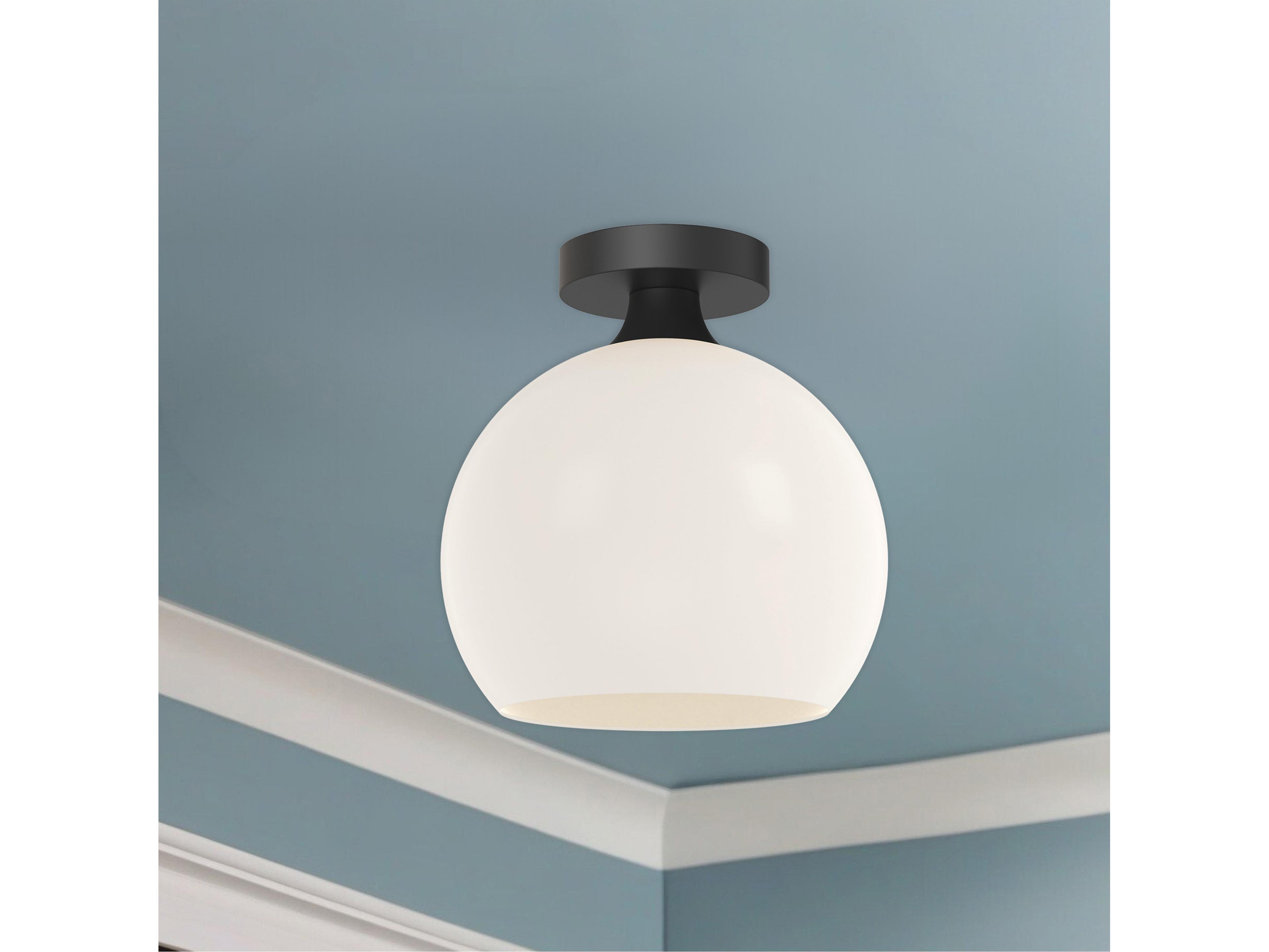 Alora Mood Castilla 1-Light Matte Black Globe Flush Mount