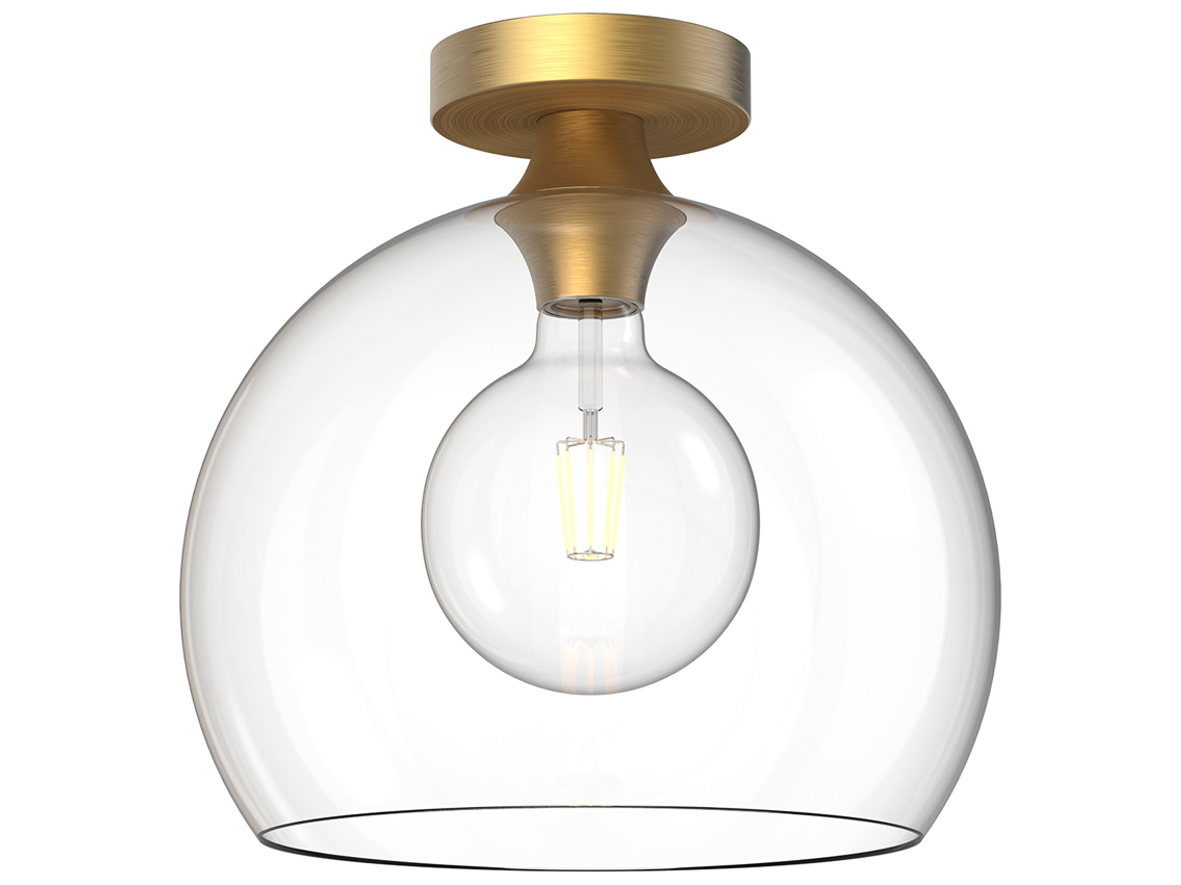 Castilla Flush Mount Ceiling Light in Aged Gold Clear Glass