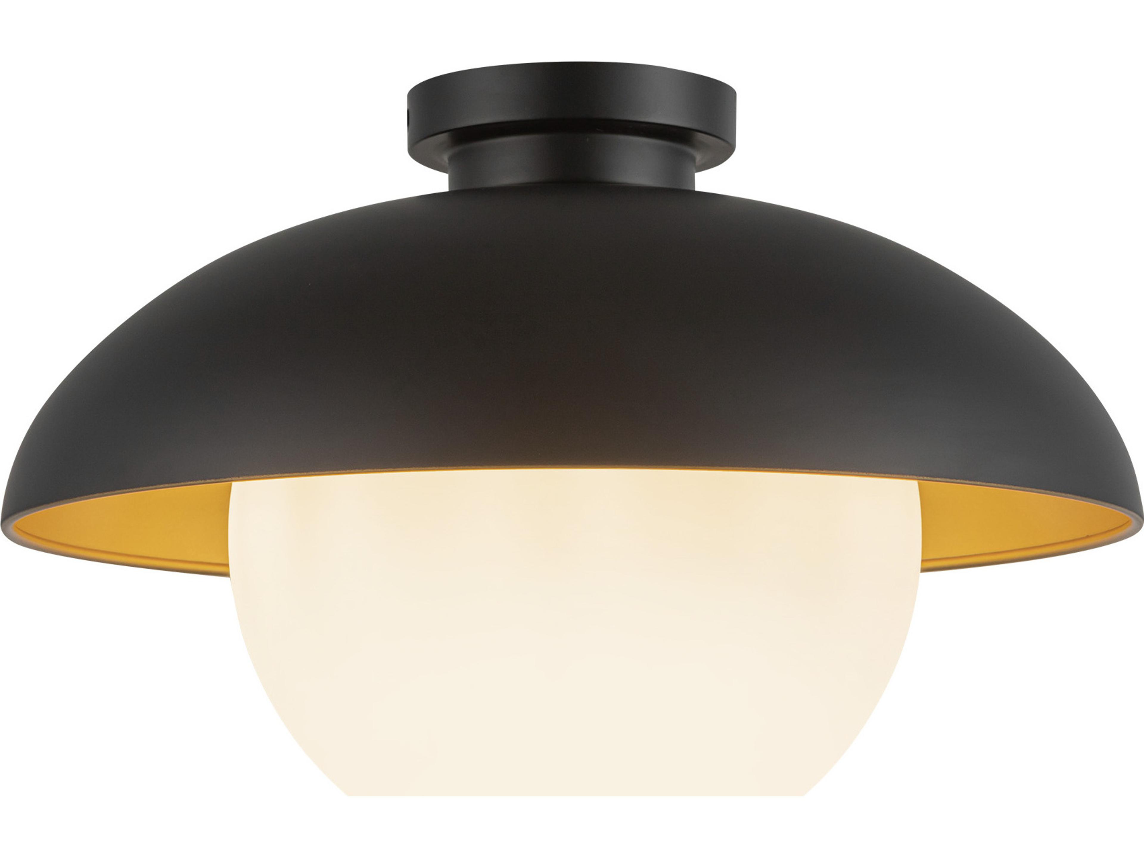 Alora Mood Rubio 1-Light Matte Black Globe Flush Mount