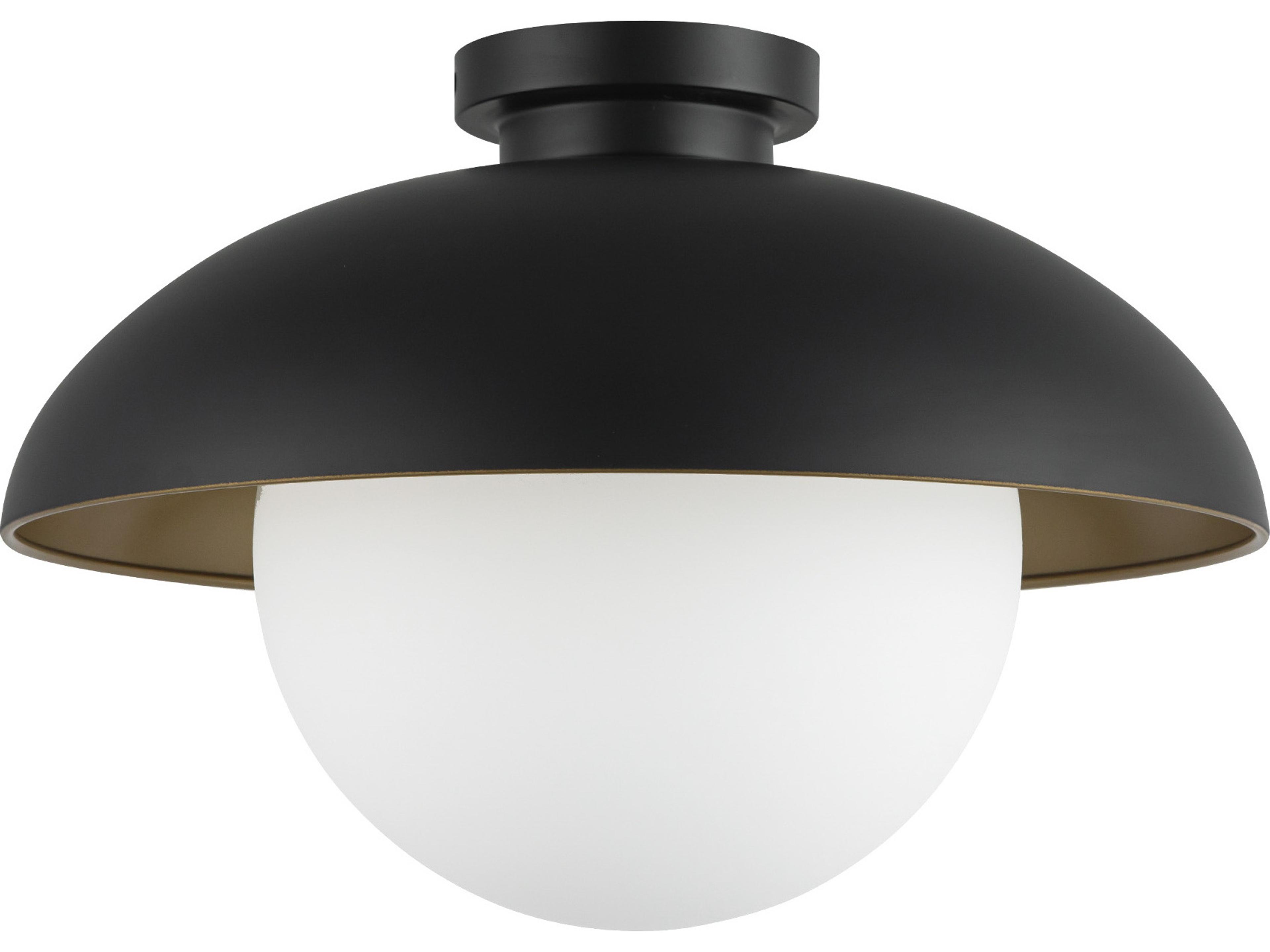 Alora Mood Rubio 1-Light Matte Black Globe Flush Mount