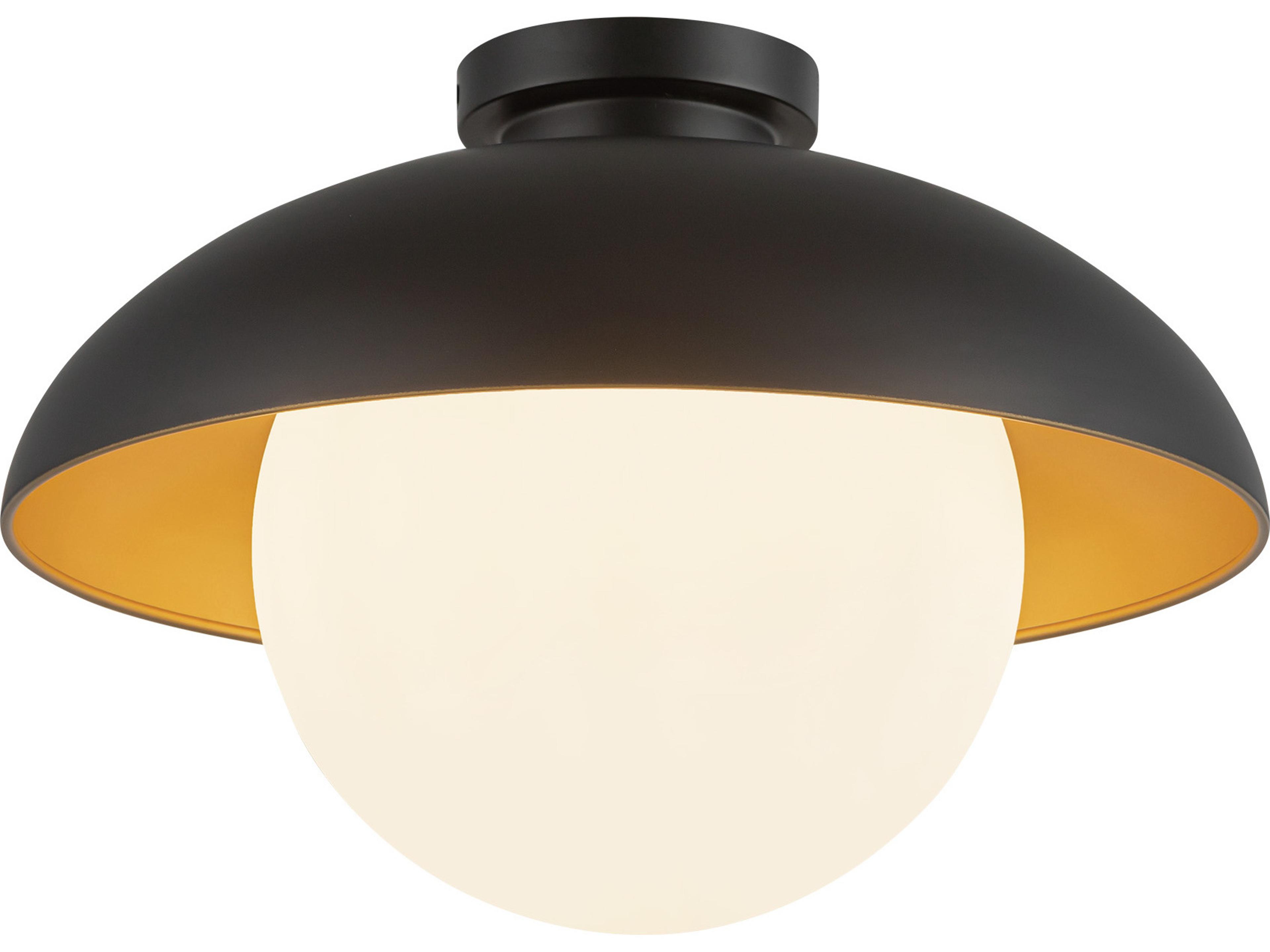 Alora Mood Rubio 1-Light Matte Black Globe Flush Mount