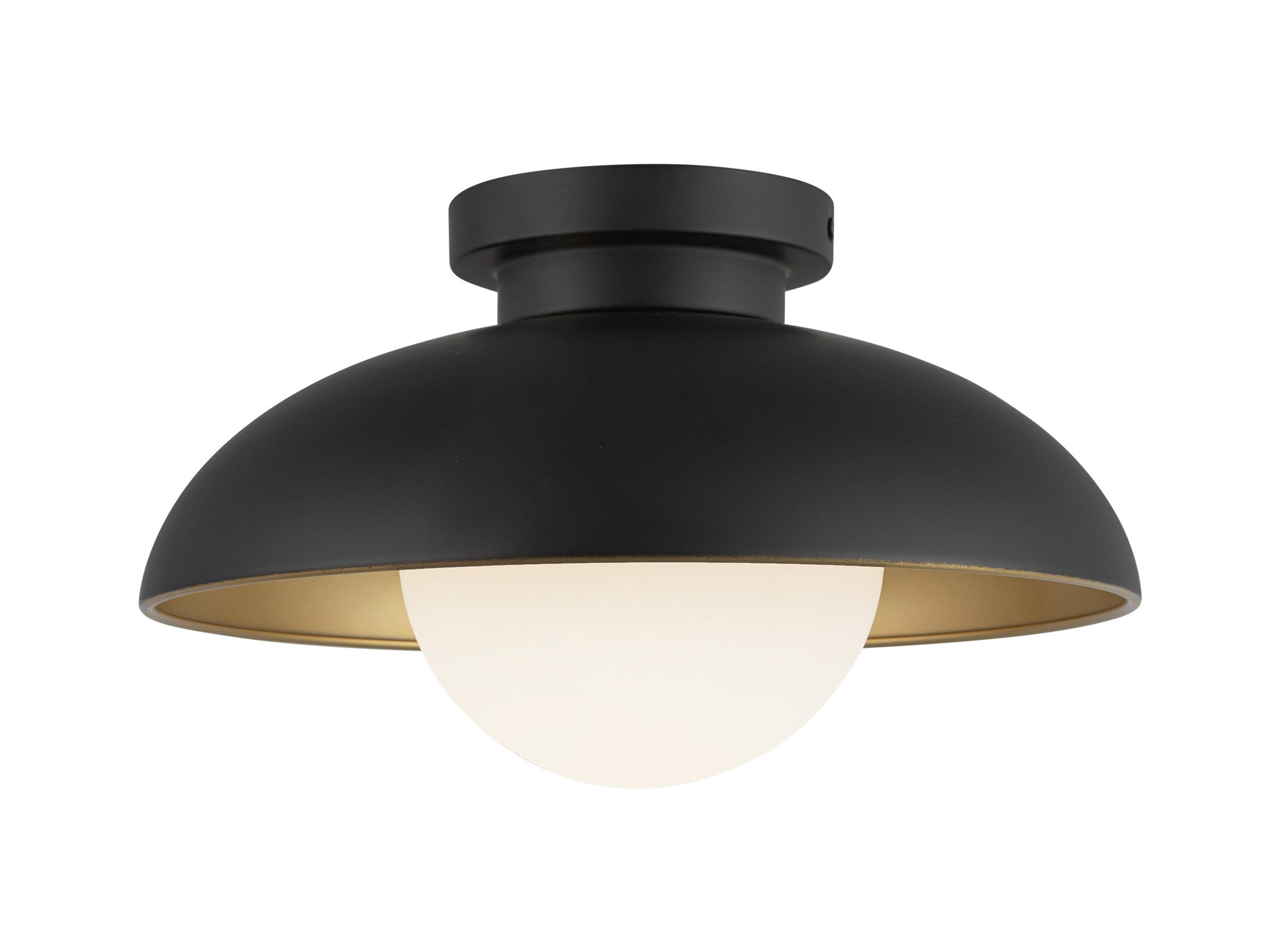 Alora Mood Rubio 1-Light Matte Black Globe Flush Mount