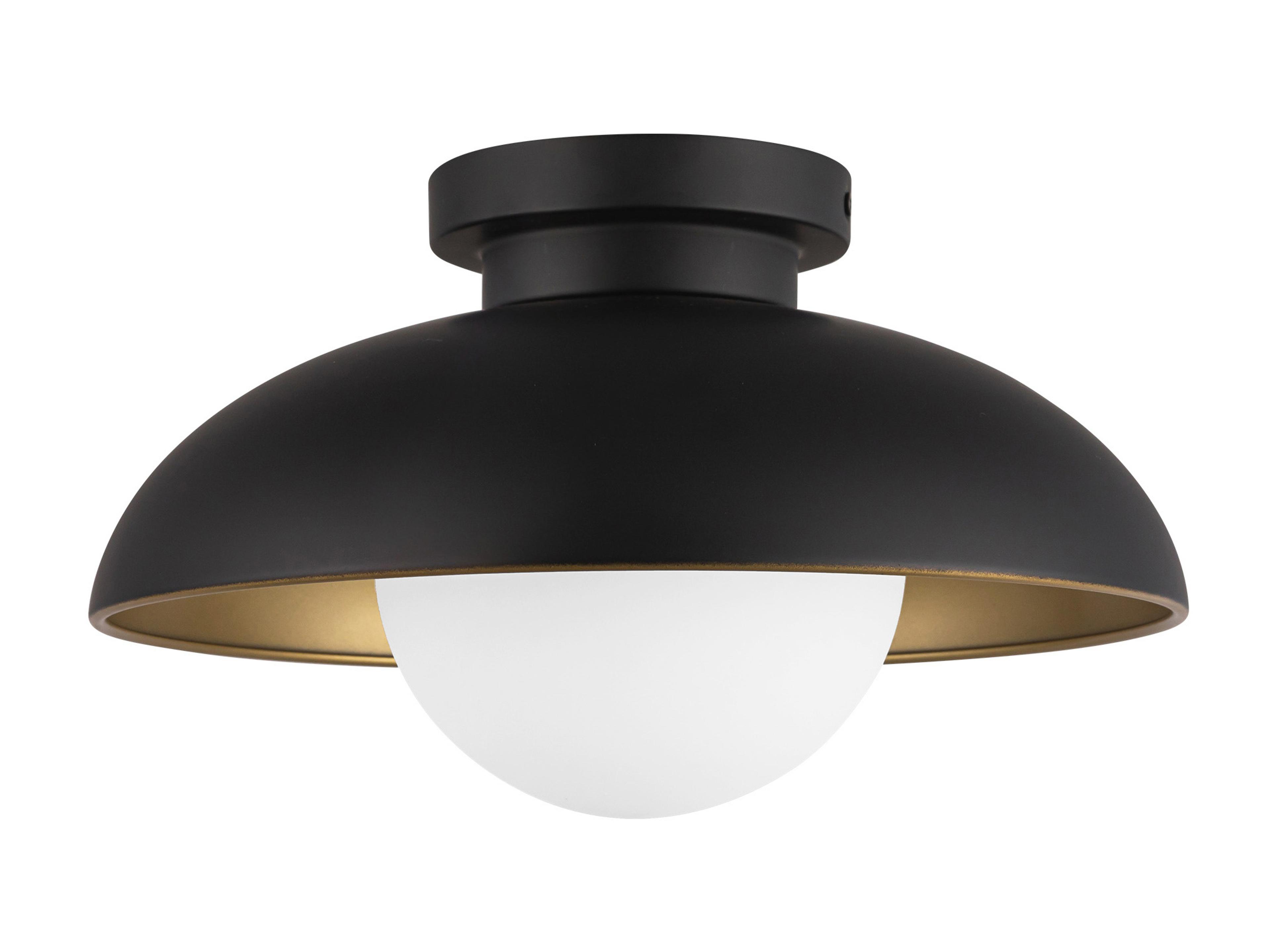 Alora Mood Rubio 1-Light Matte Black Globe Flush Mount