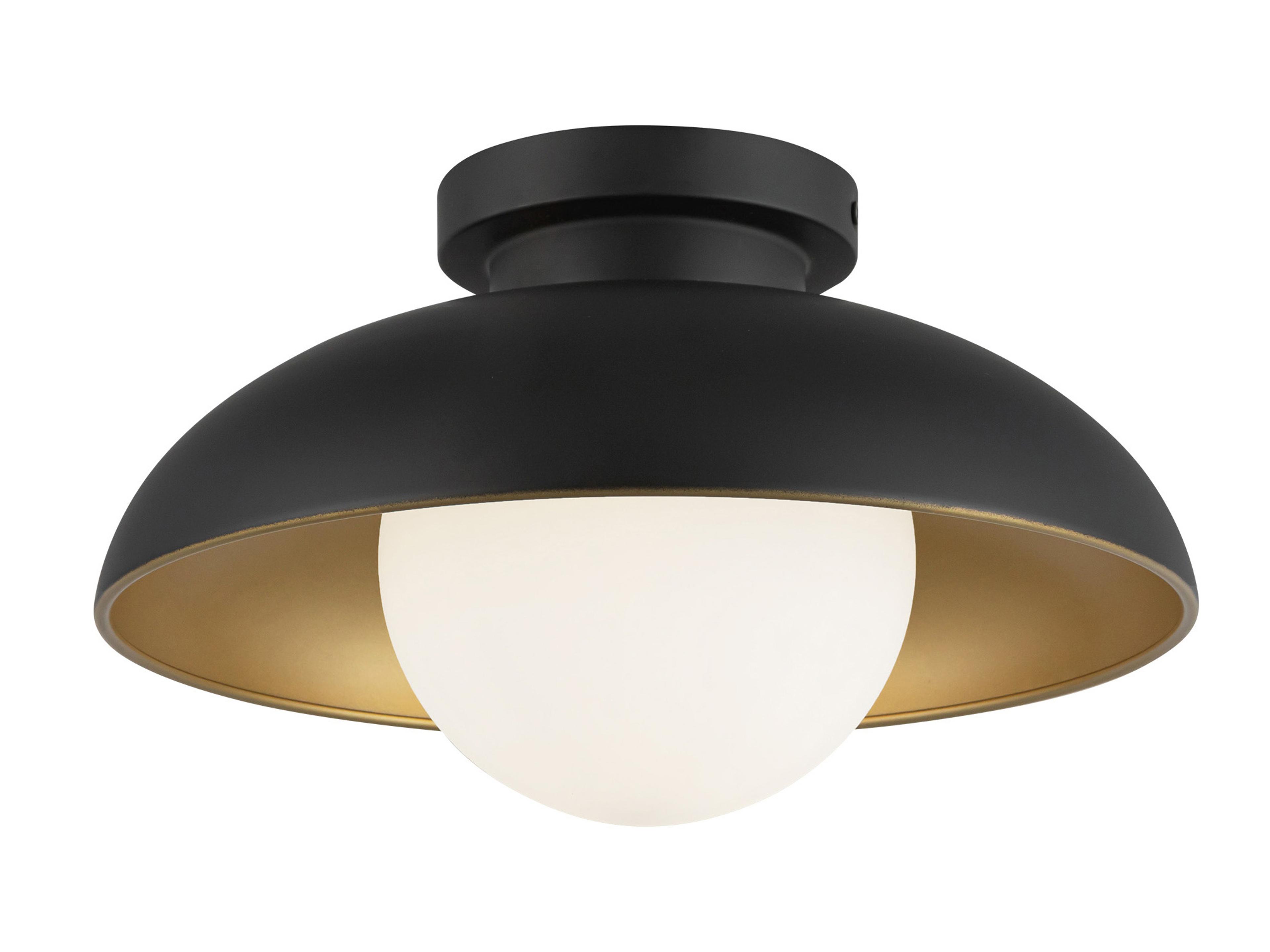 Alora Mood Rubio 1-Light Matte Black Globe Flush Mount