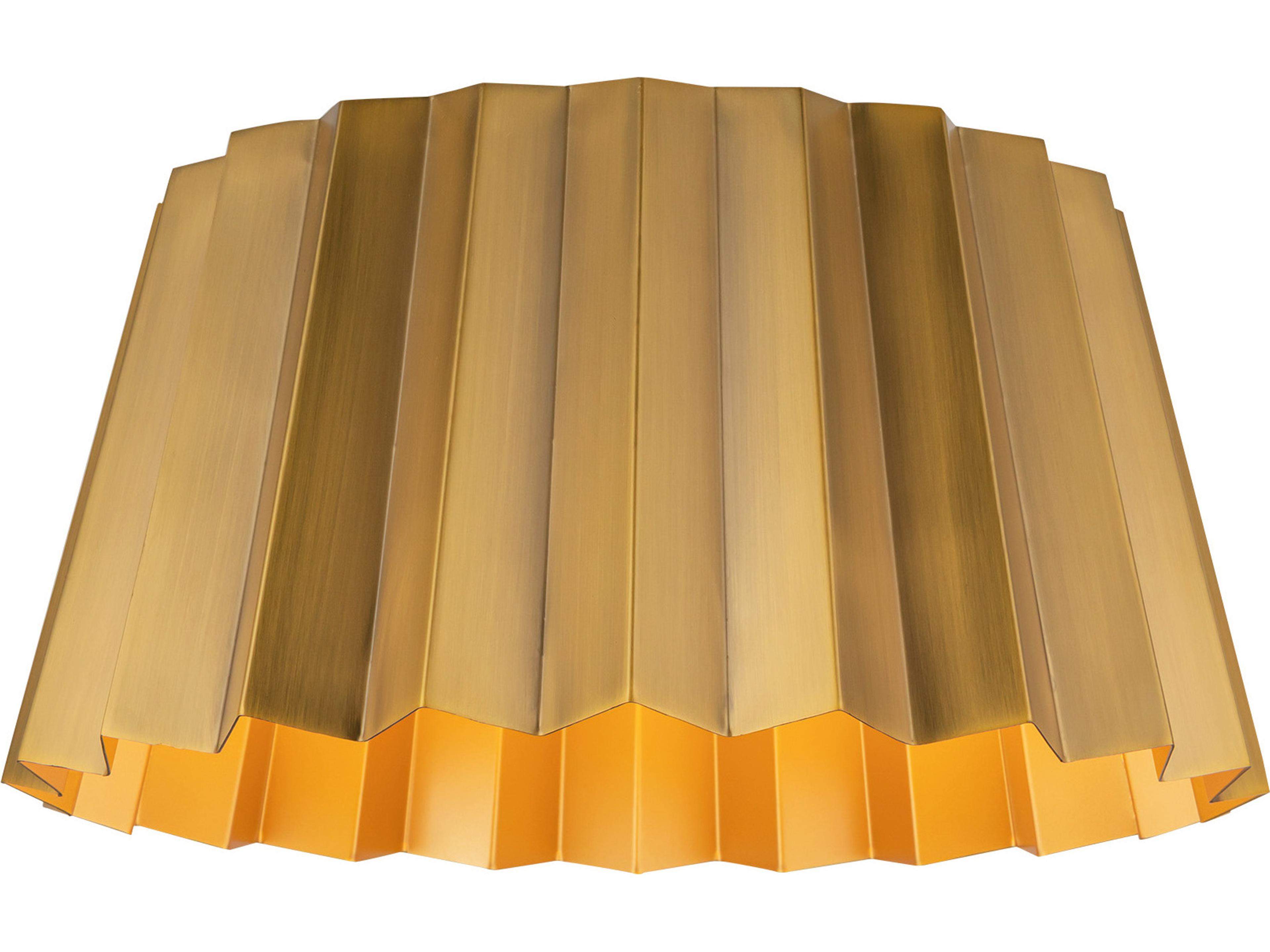 Alora Mood Plisse 2-Light Aged Gold Flush Mount