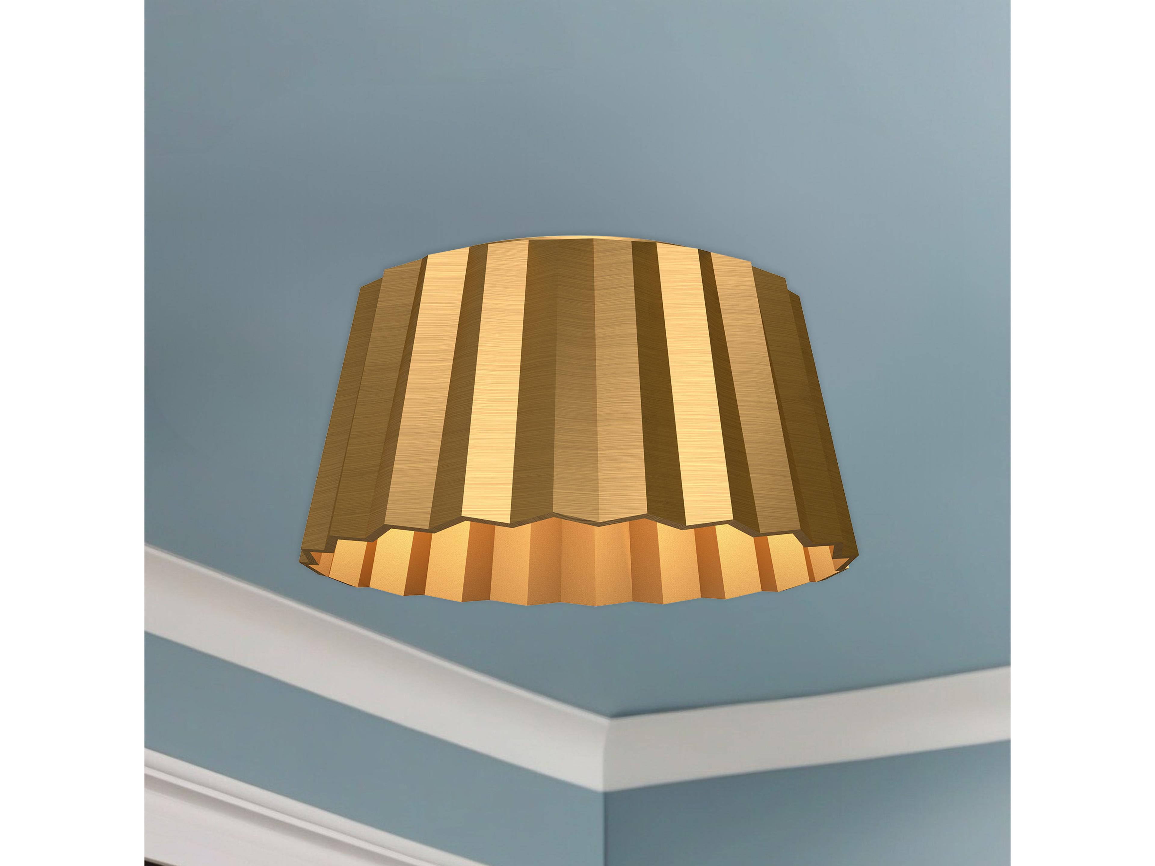 Alora Mood Plisse 2-Light Aged Gold Flush Mount