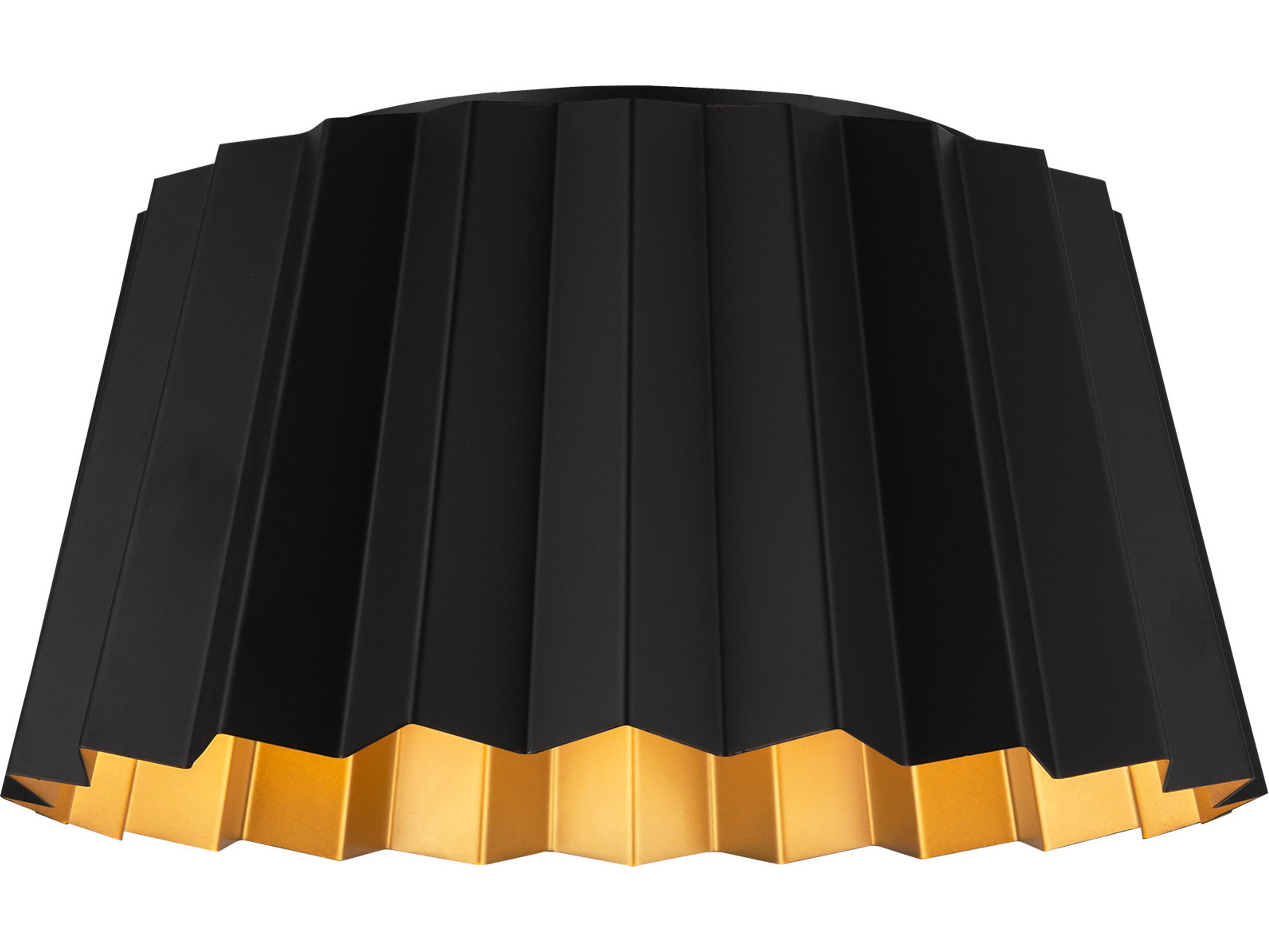 Alora Mood Plisse 2-Light Matte Black Flush Mount