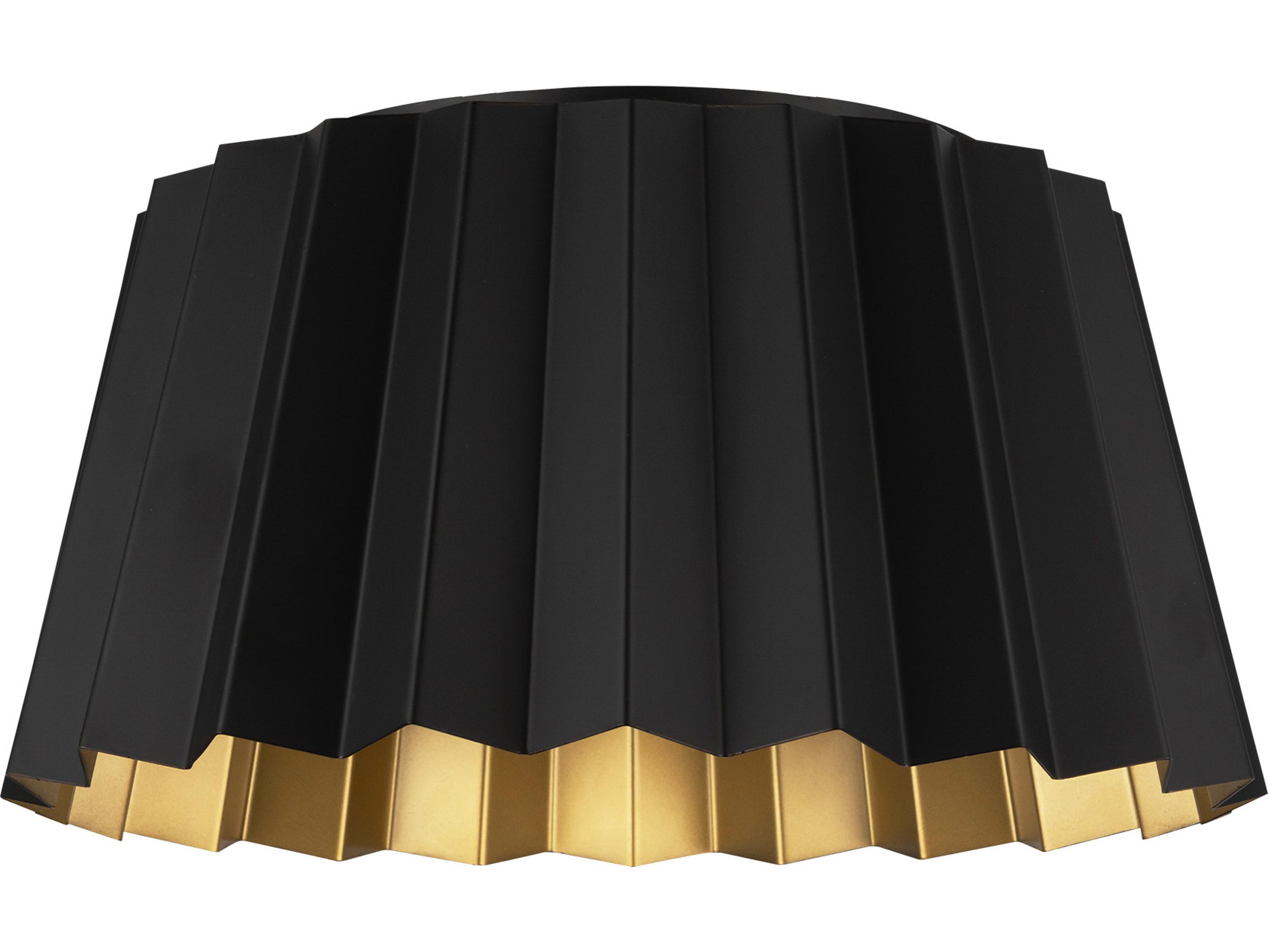 Alora Mood Plisse 2-Light Matte Black Flush Mount