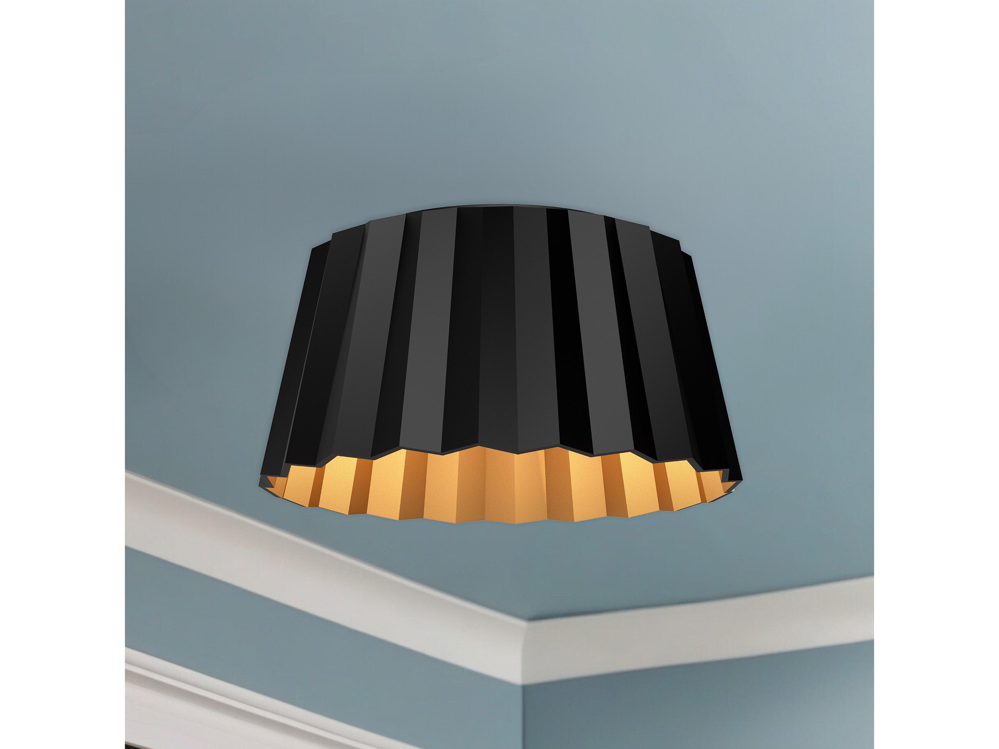 Alora Mood Plisse 2-Light Matte Black Flush Mount