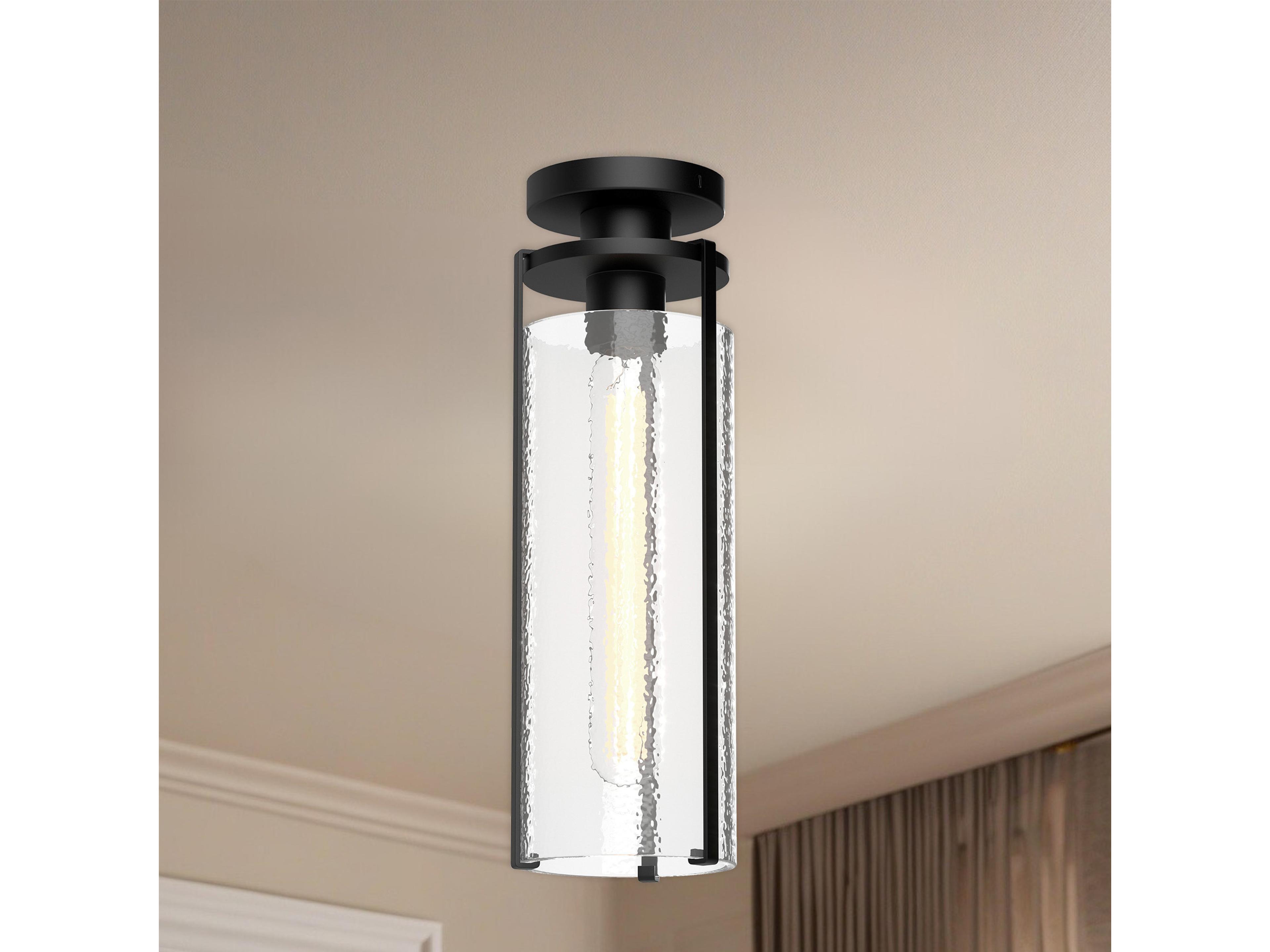 Alora Mood Belmont 1-Light Matte Black Cylinder Flush Mount