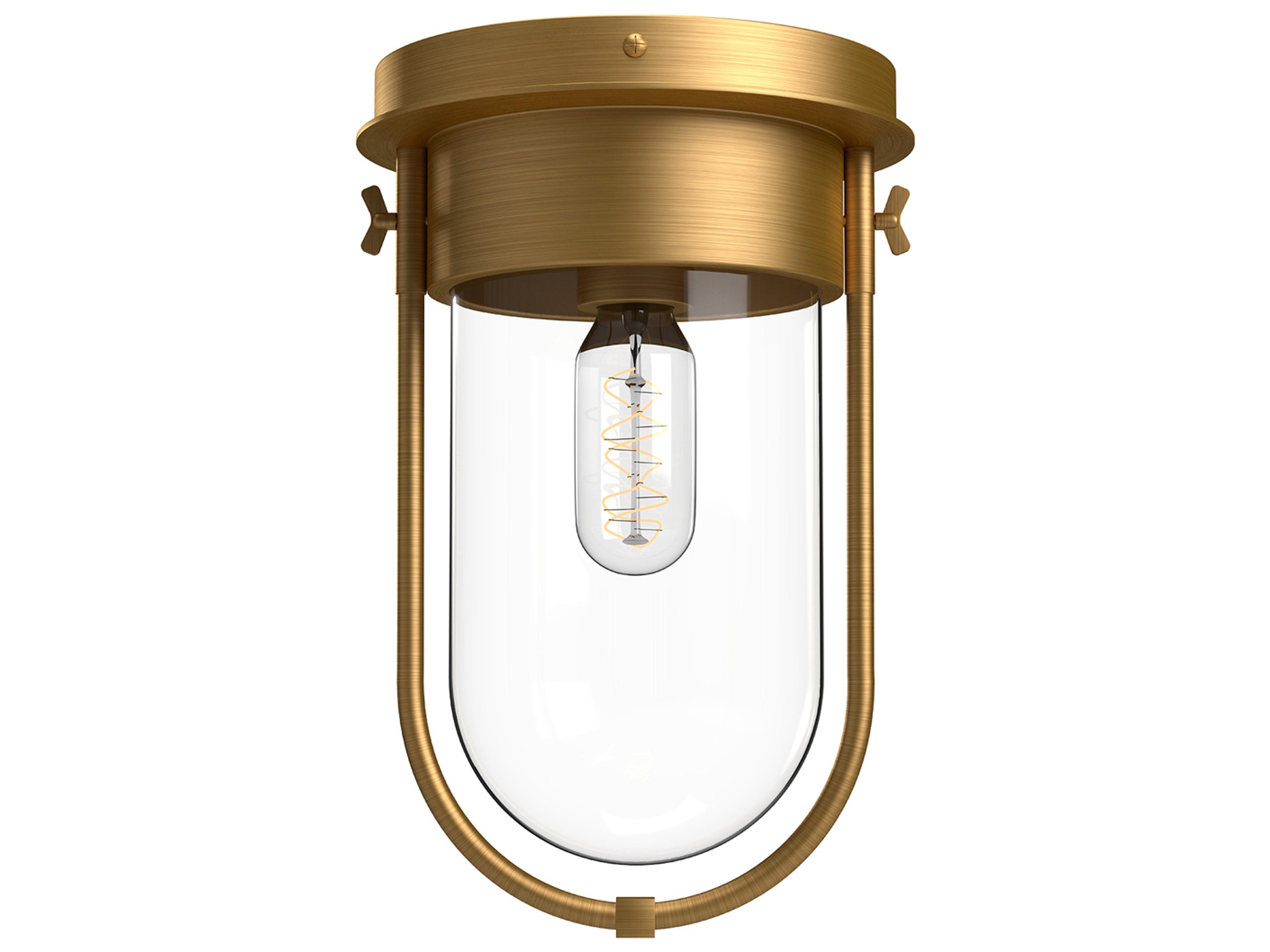 Cyrus Flush Mount Ceiling Light Aged Gold 8 Inch