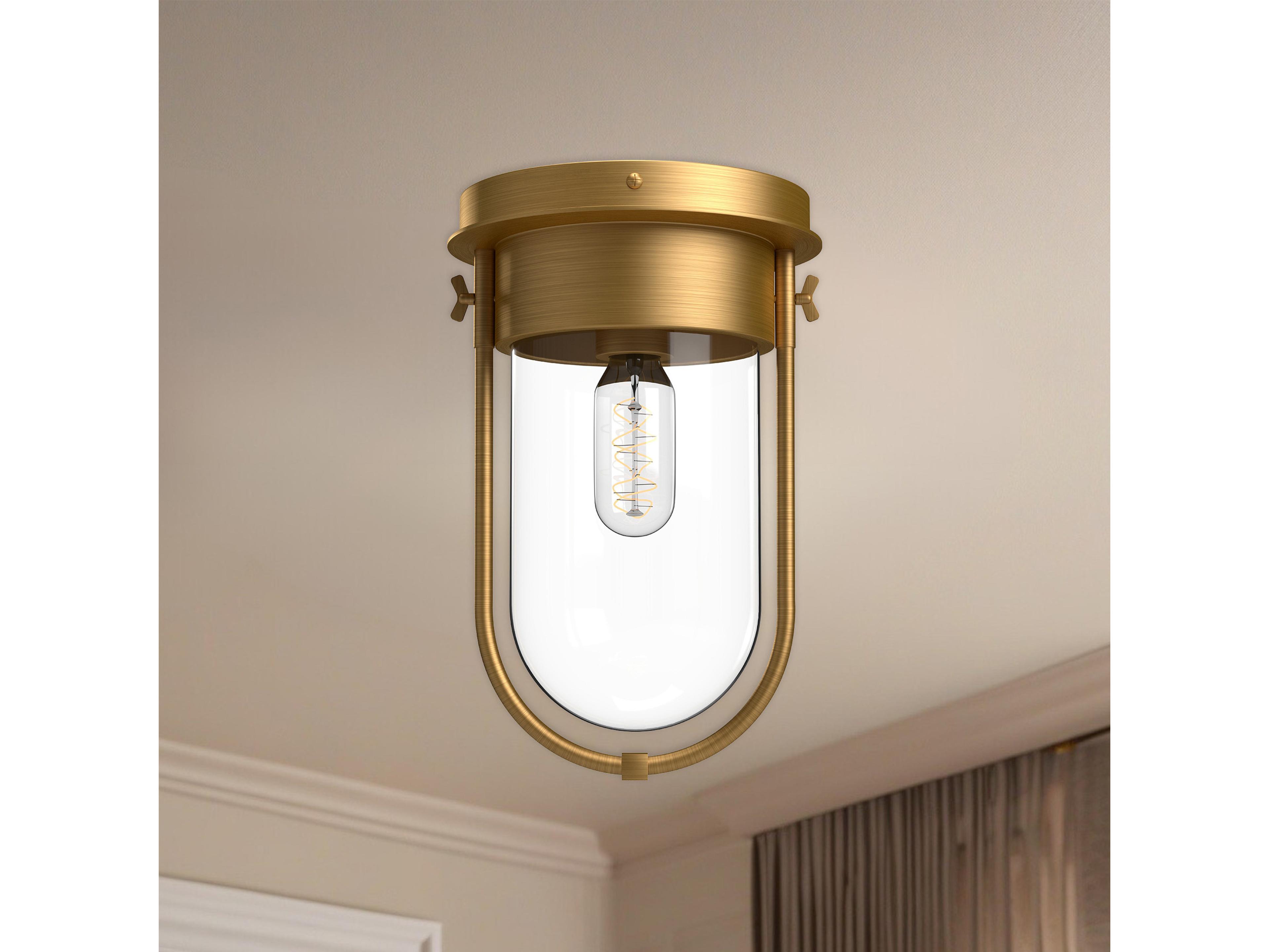 Alora Mood Cyrus 1-Light Aged Gold Flush Mount