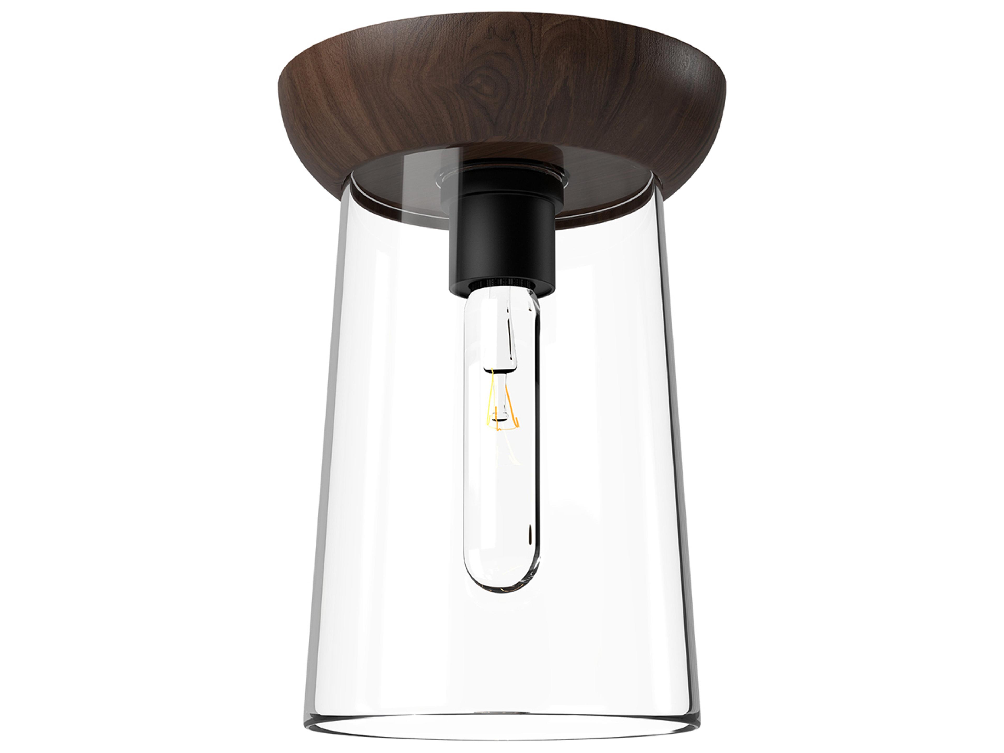 Emil Flush Mount Ceiling Light Modern Wood and Metal