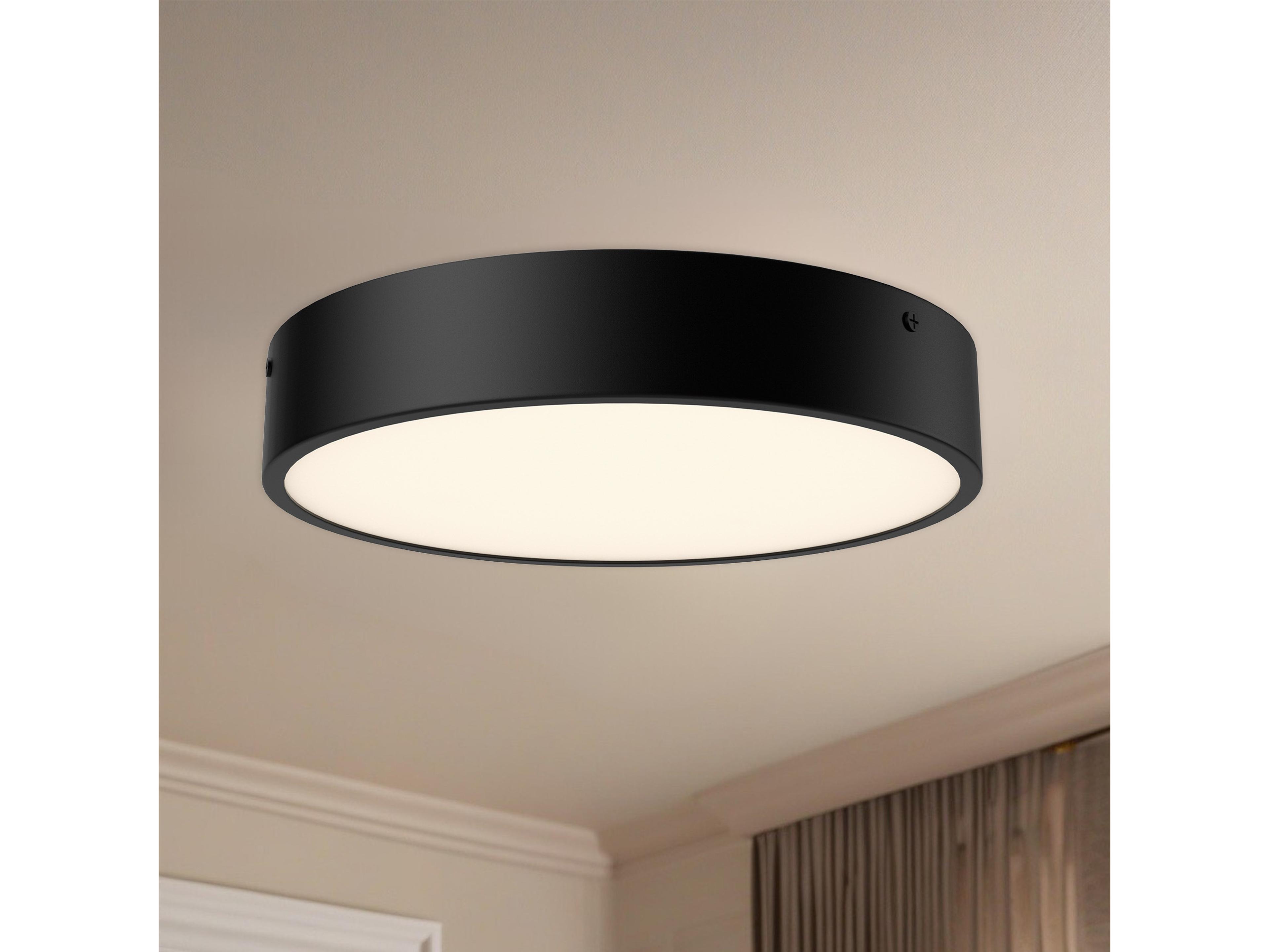 Alora Mood Adelaide Matte Black Round Flush Mount