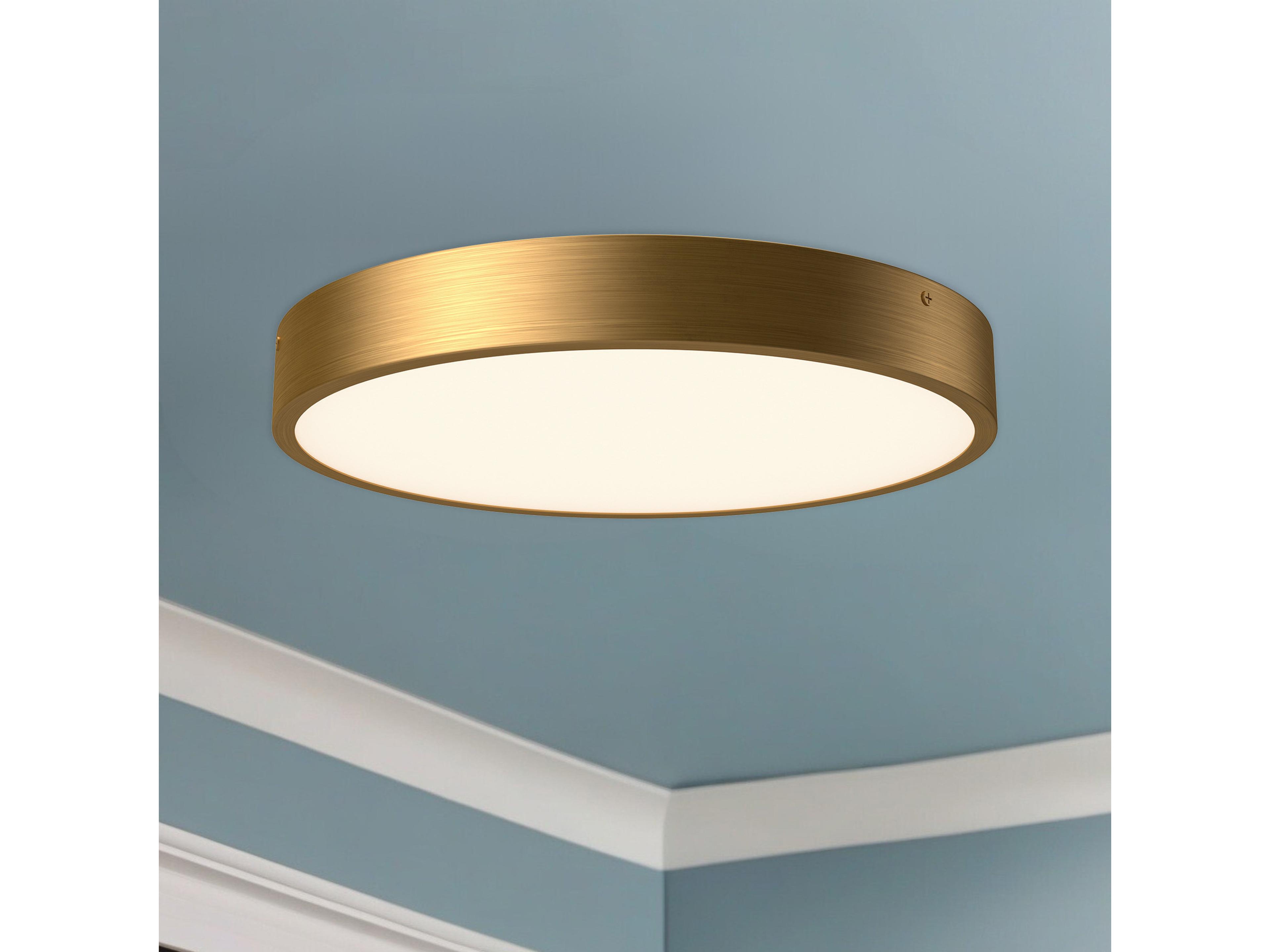 Alora Mood Adelaide Aged Gold Round Flush Mount