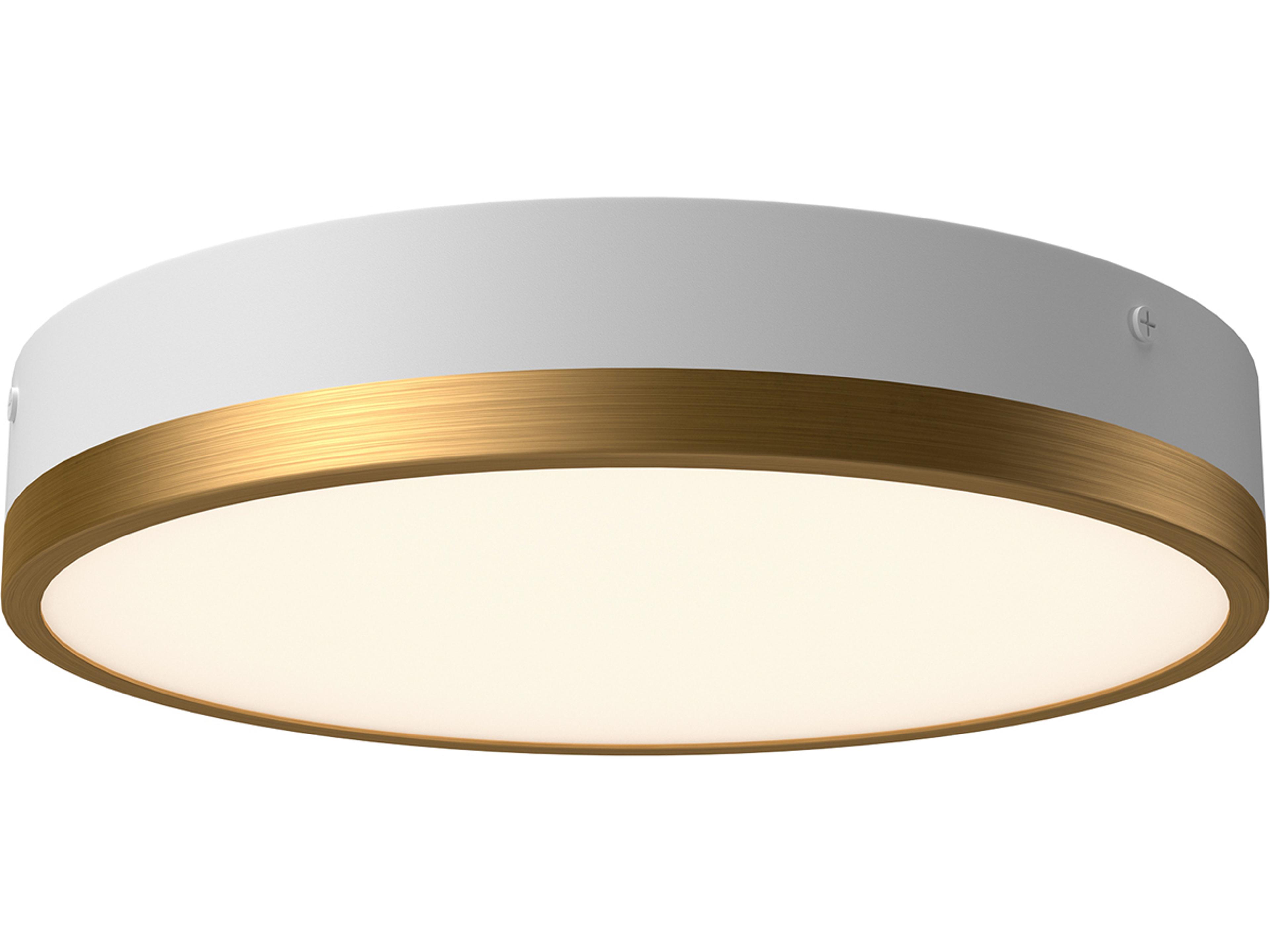 Adelaide LED Flush Mount Ceiling Light in Aged Gold and White