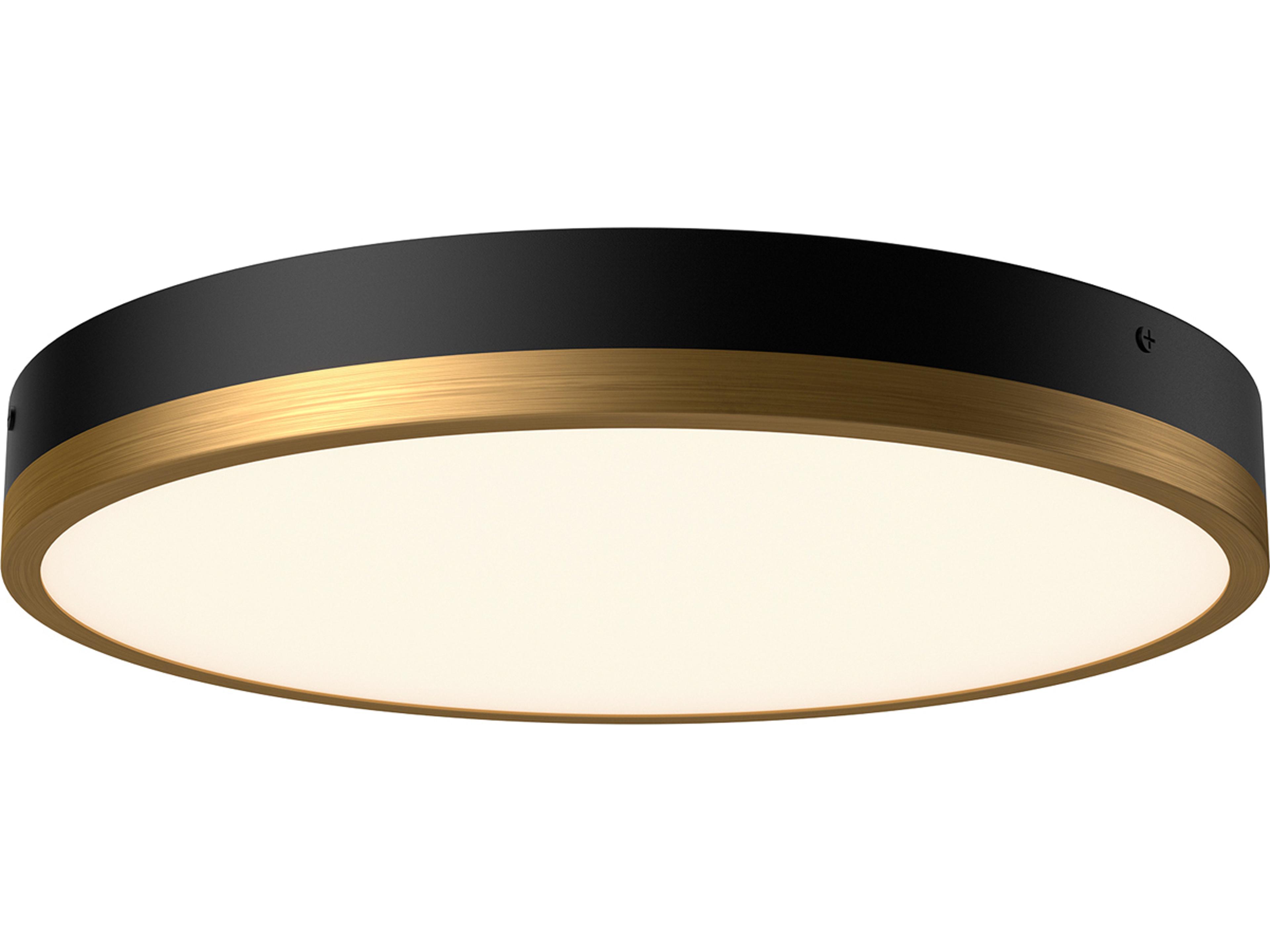 Adelaide LED Flush Mount Light Fixture In Aged Gold And Matte Black