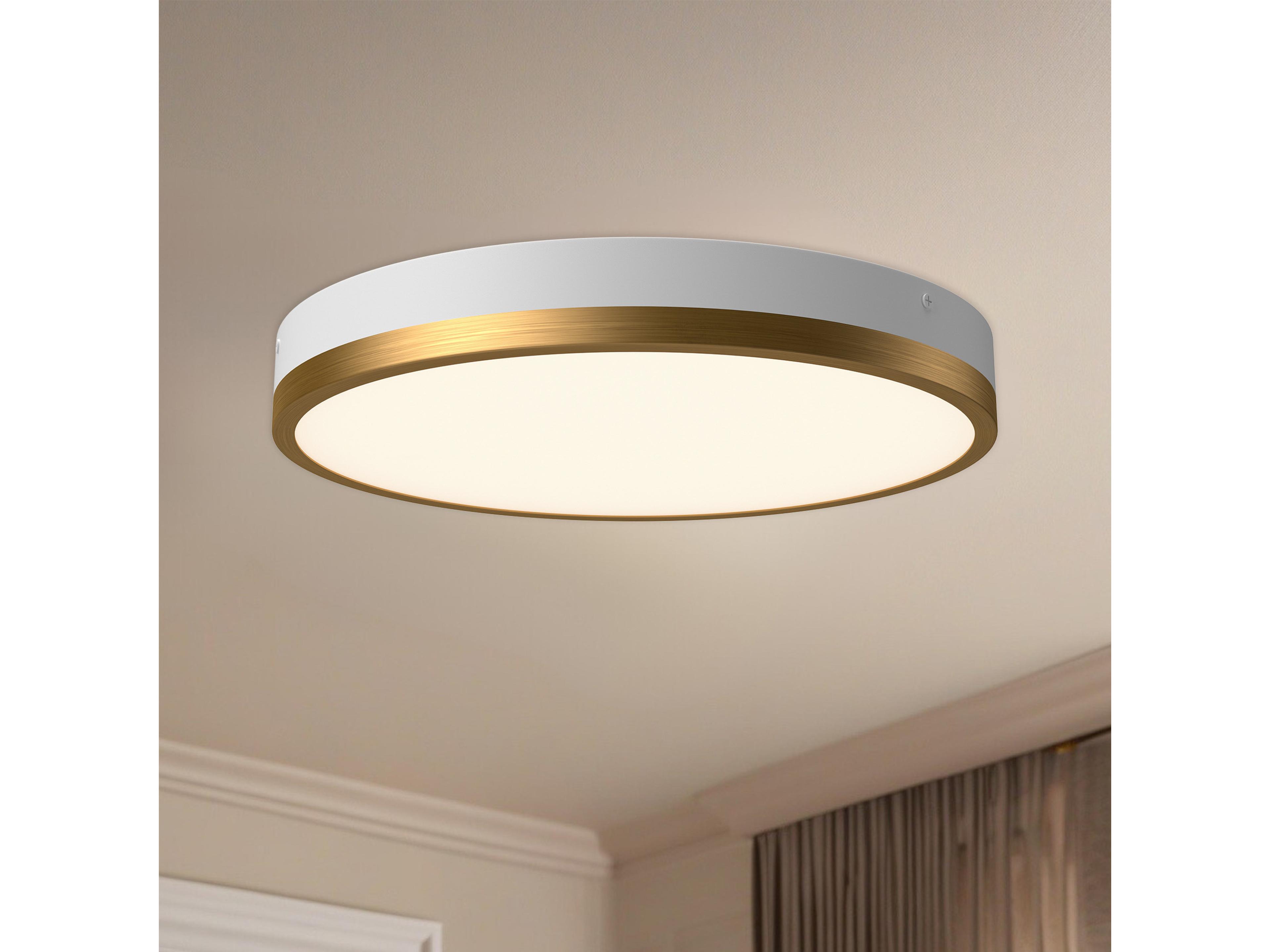Alora Mood Adelaide Aged Gold Round Flush Mount