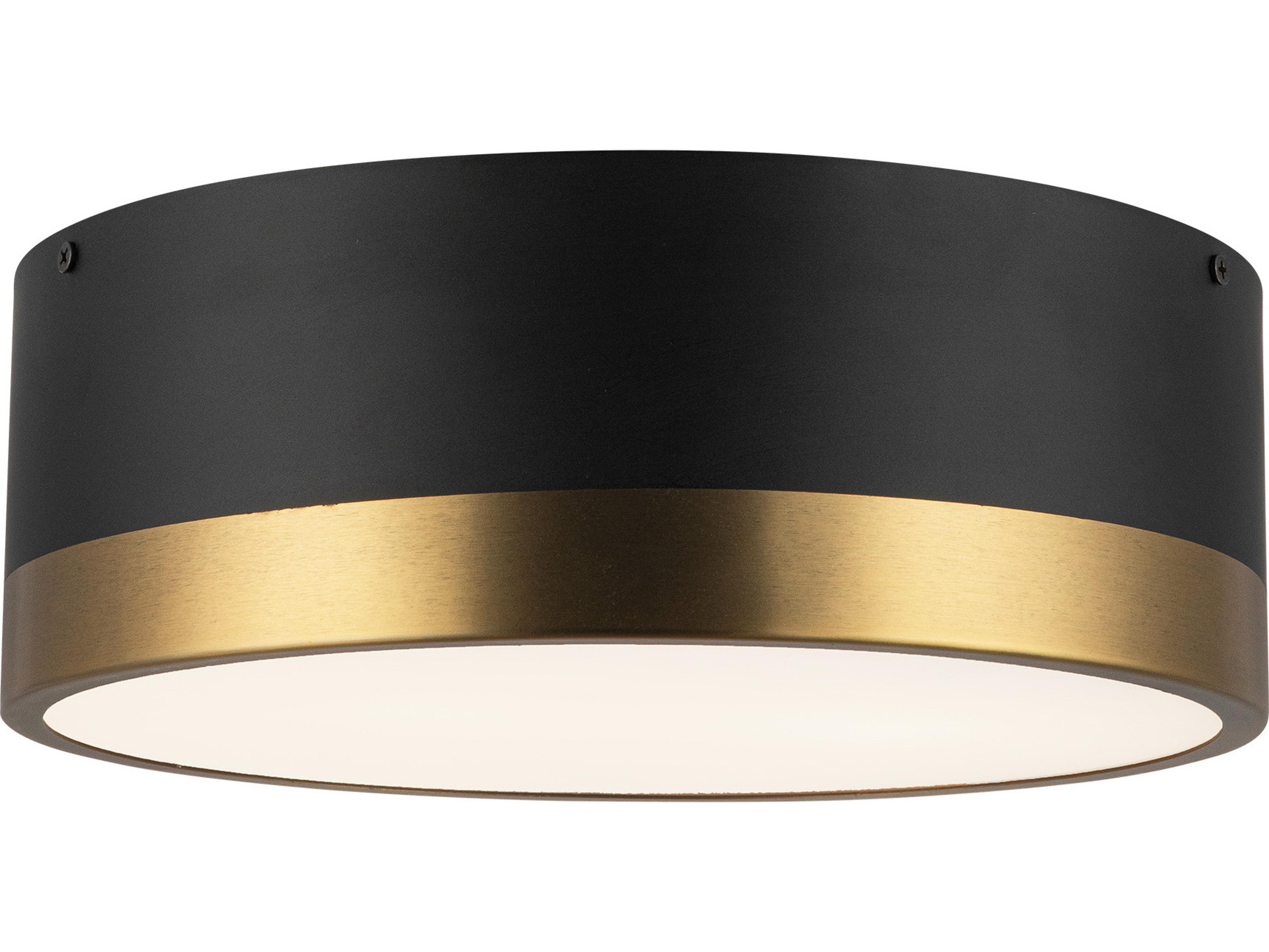 Alora Mood Brisbane 2-Light Aged Gold Matte Black Flush Mount