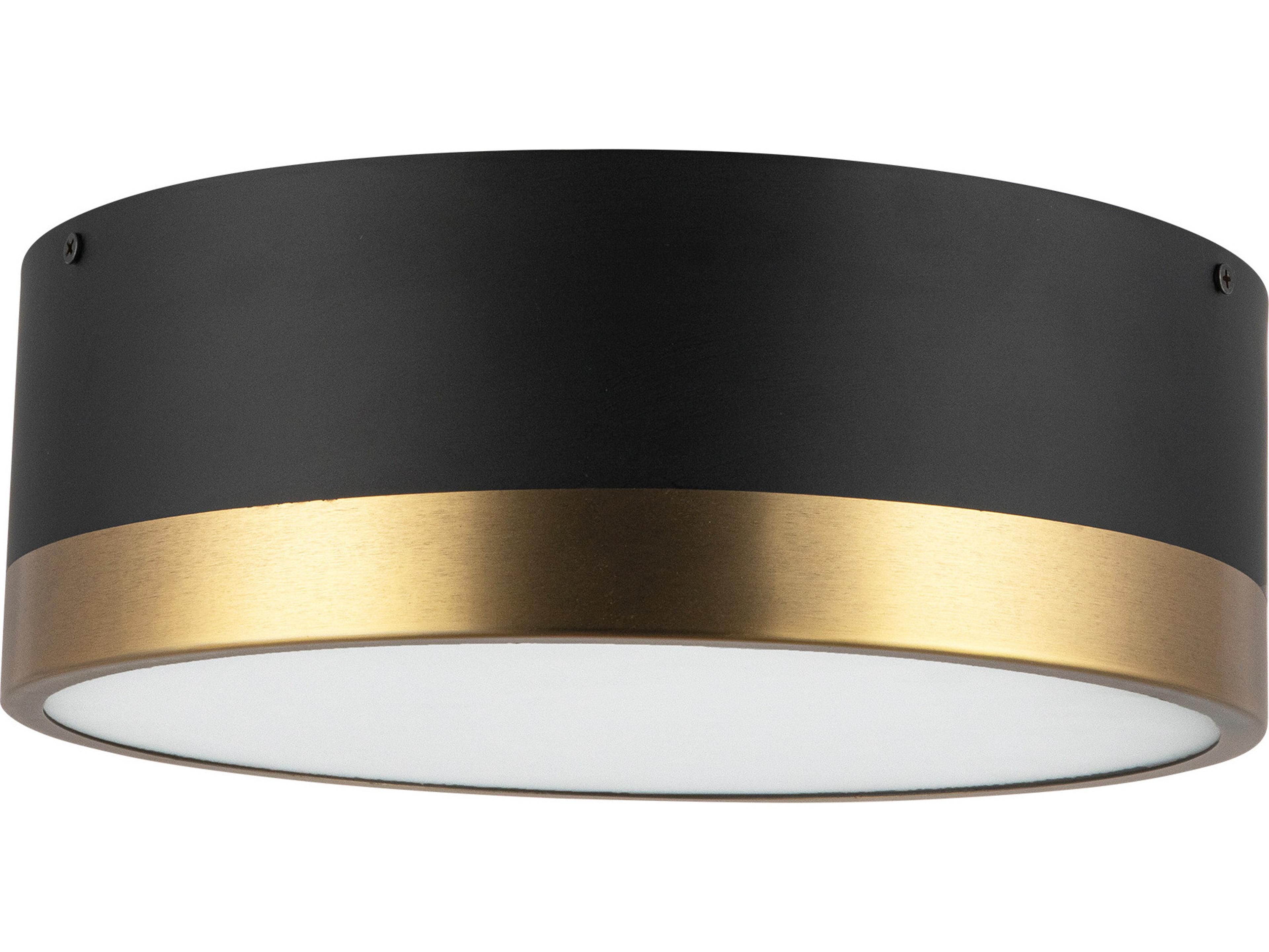 Alora Mood Brisbane 2-Light Aged Gold Matte Black Flush Mount