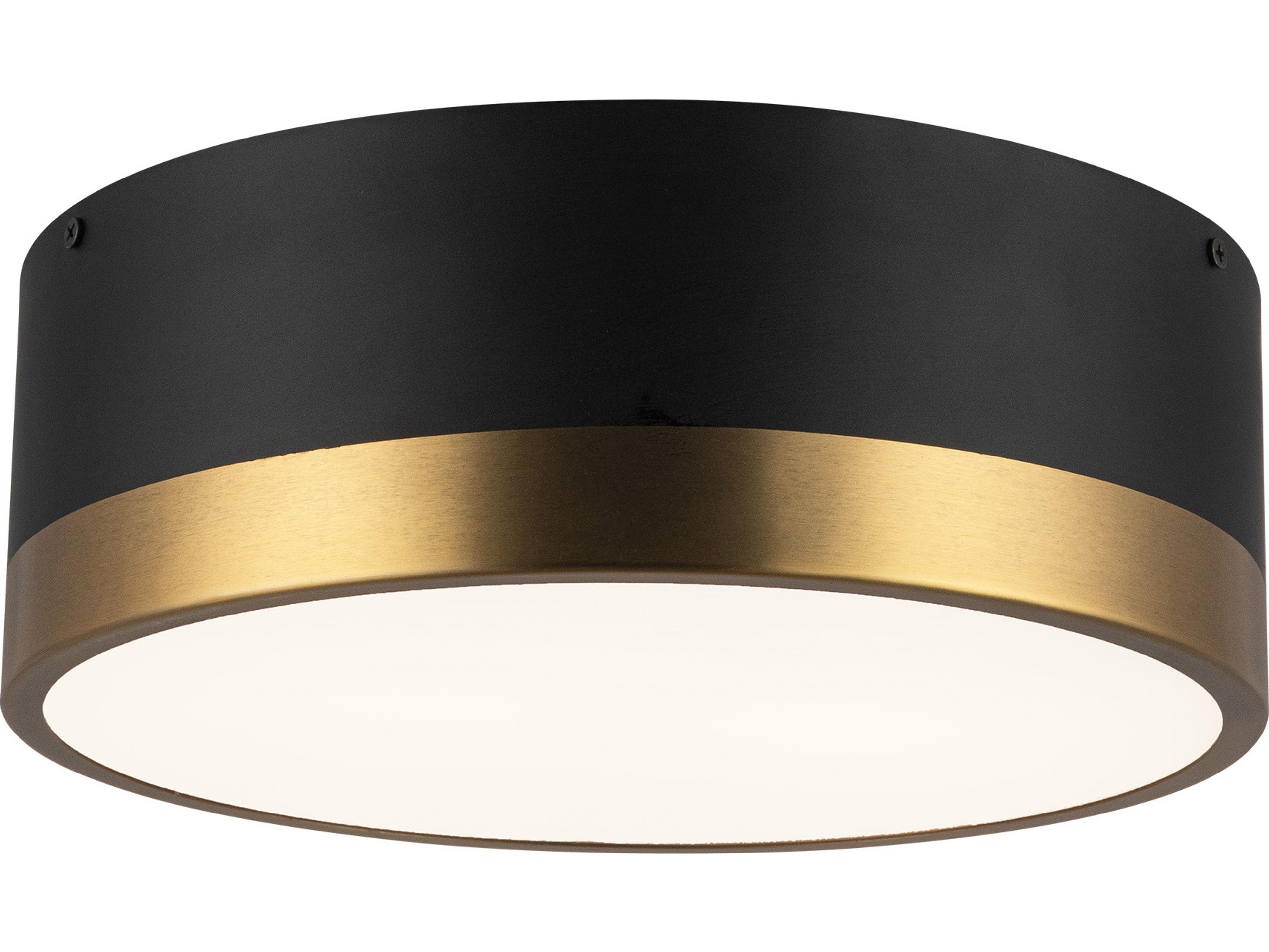 Alora Mood Brisbane 2-Light Aged Gold Matte Black Flush Mount