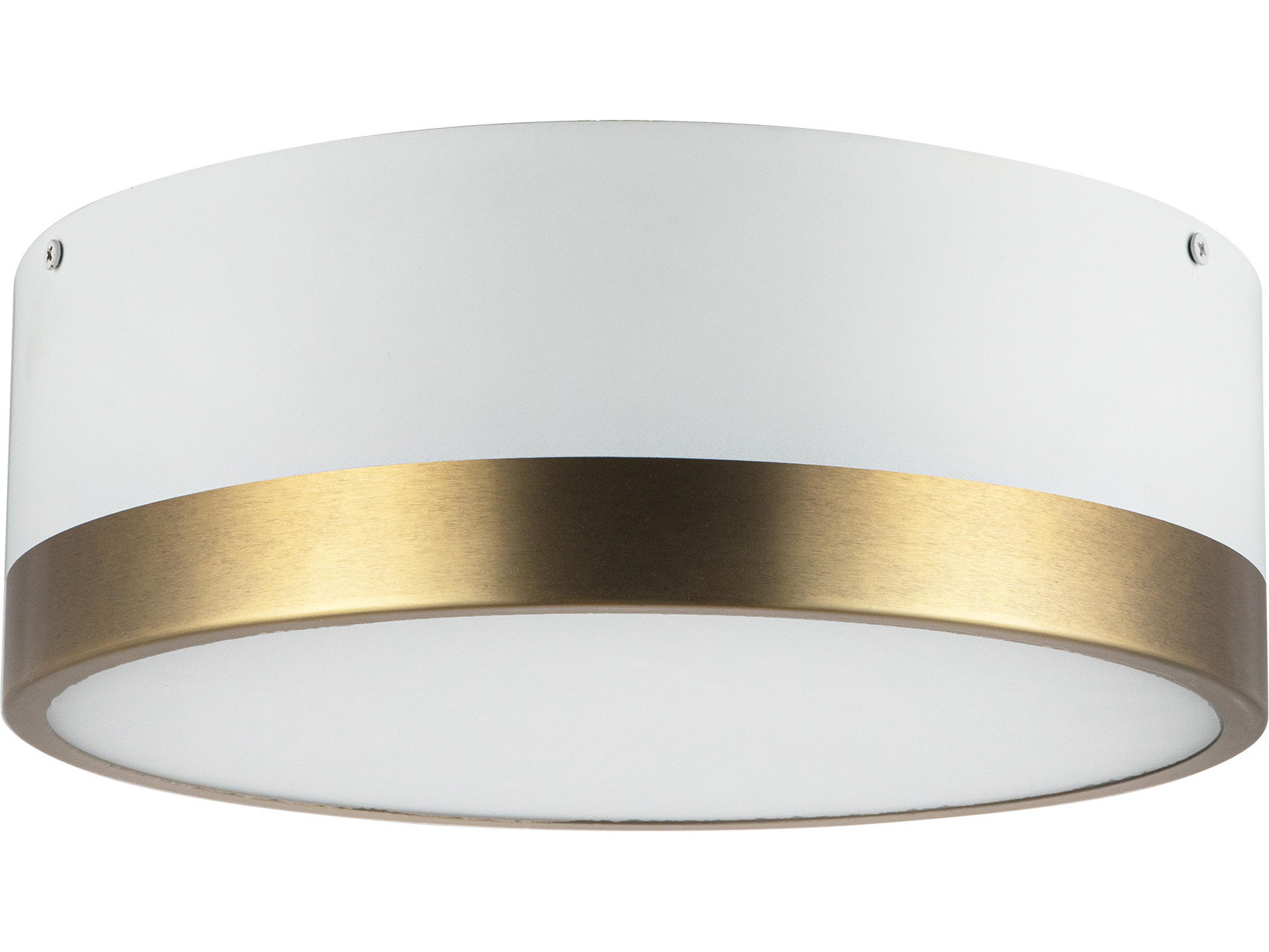 Alora Mood Brisbane 2-Light Aged Gold White Flush Mount