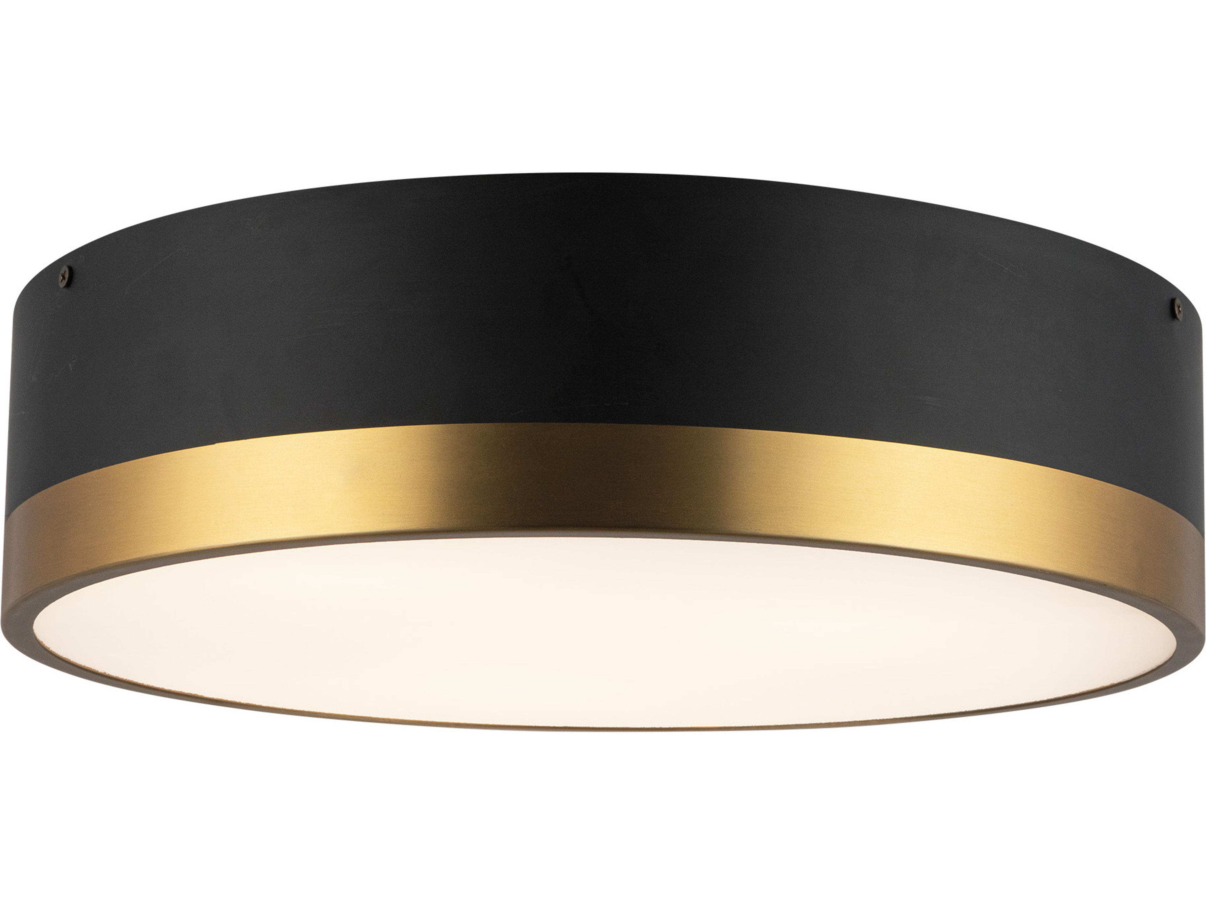 Alora Mood Brisbane 3-Light Aged Gold Matte Black Flush Mount