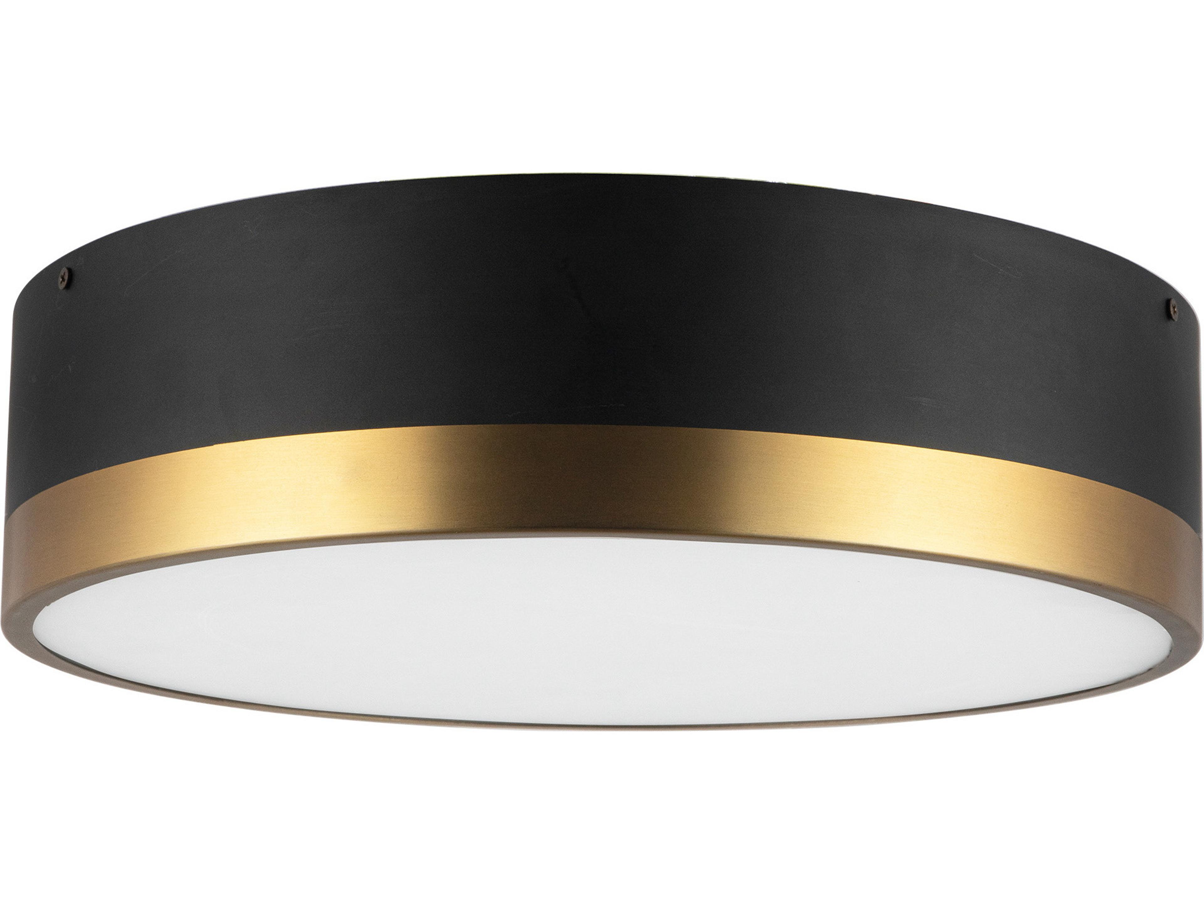 Alora Mood Brisbane 3-Light Aged Gold Matte Black Flush Mount
