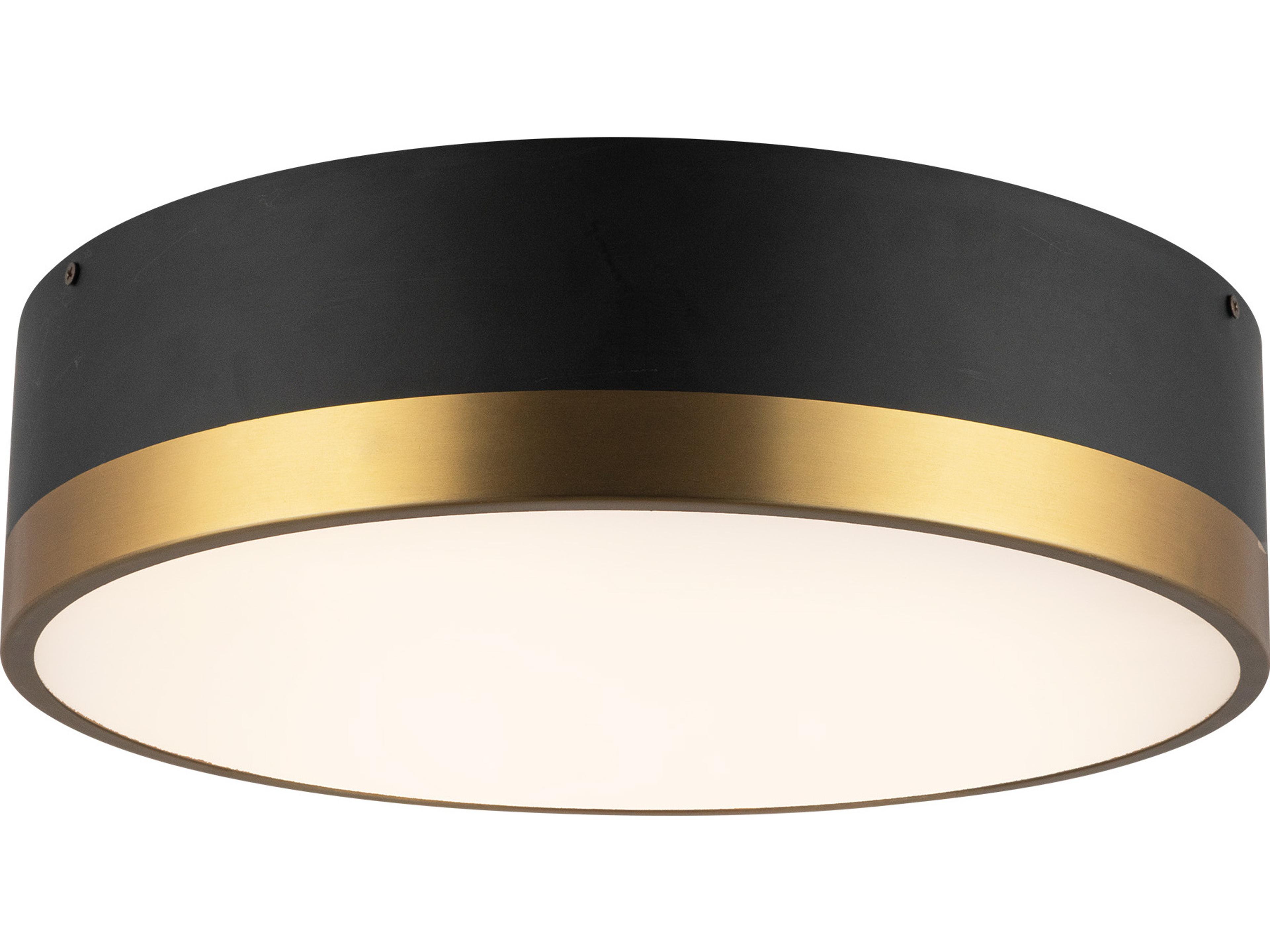 Alora Mood Brisbane 3-Light Aged Gold Matte Black Flush Mount