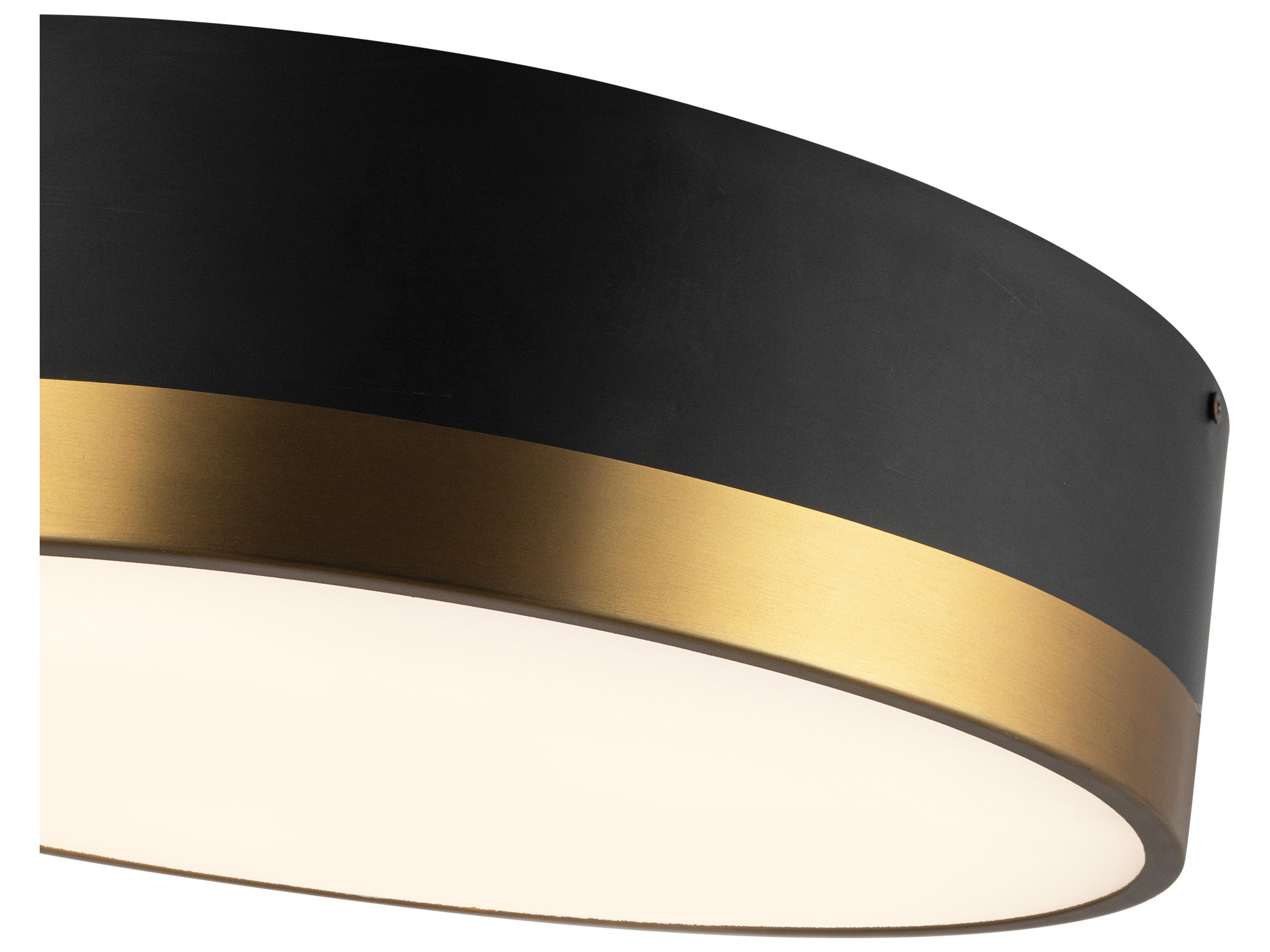 Alora Mood Brisbane 3-Light Aged Gold Matte Black Flush Mount