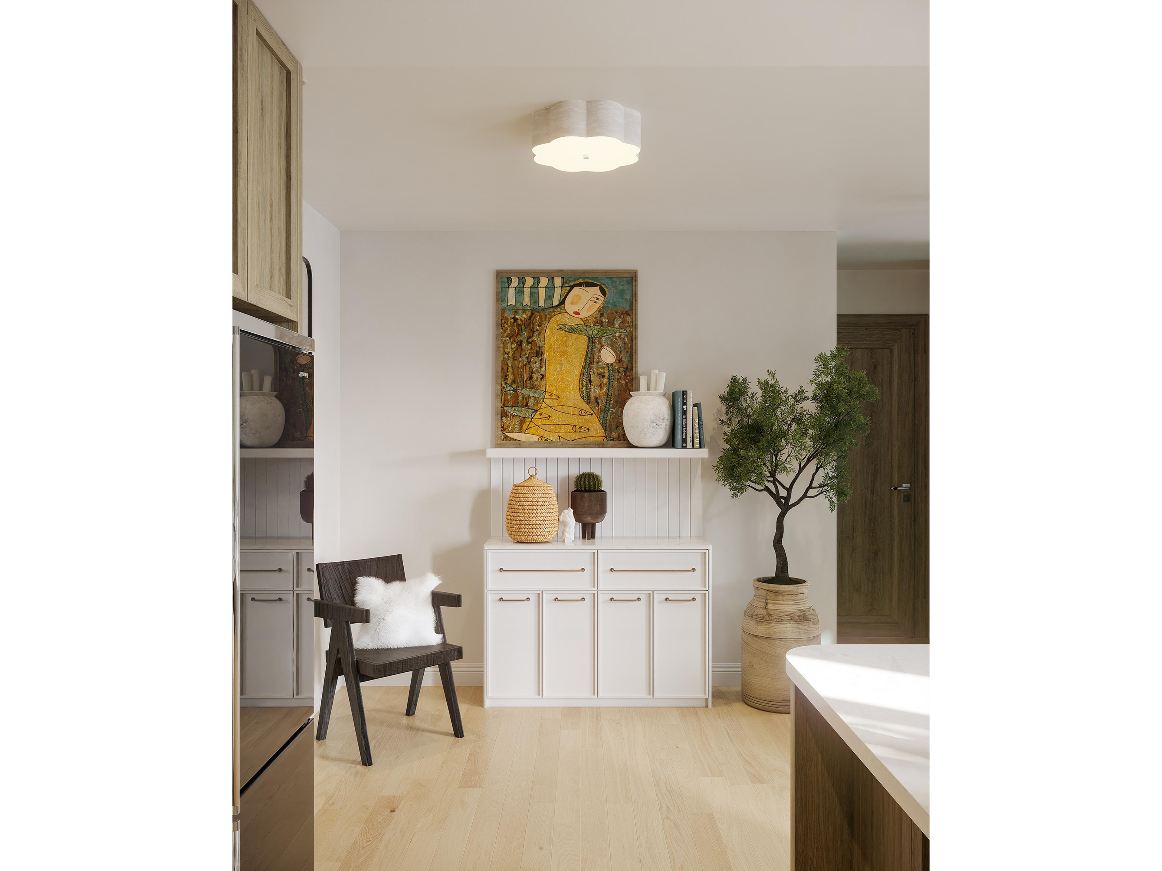 Alora Mood Blossom 3-Light Antique White Flush Mount